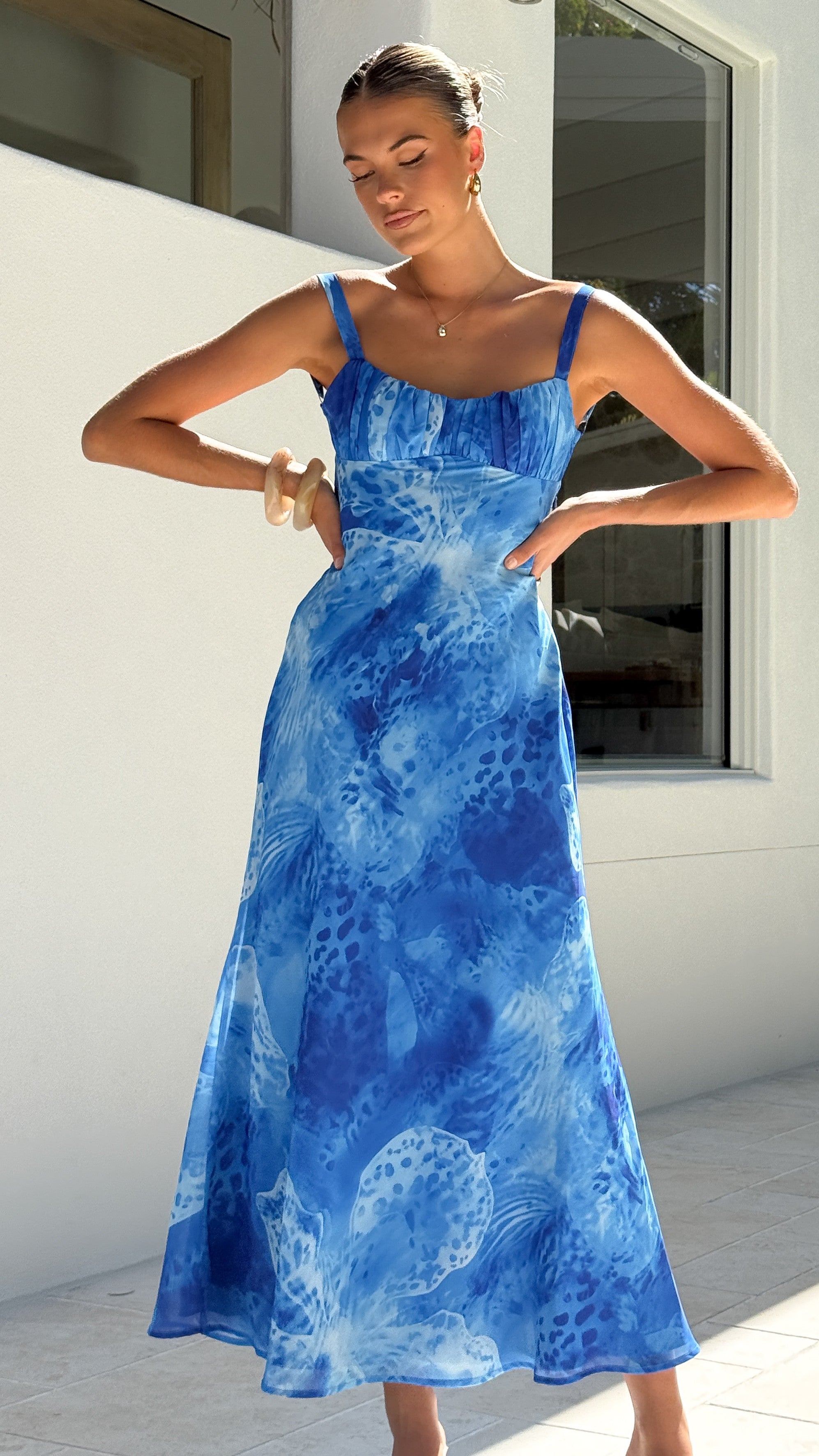 Margo Midi Dress - Ocean Blue - Billy J