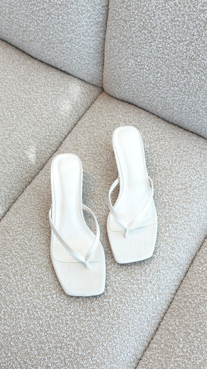 Madina Heel - Cream Linen - Billy J
