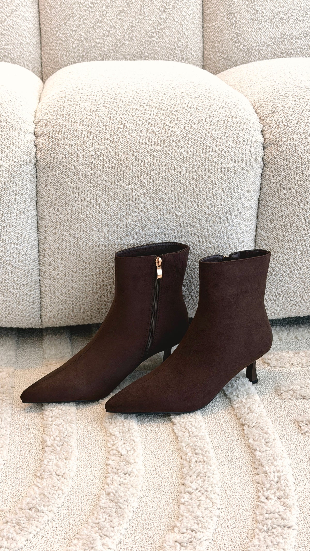 Carmella Boots - Dark Cacao Faux Suede - Billy J