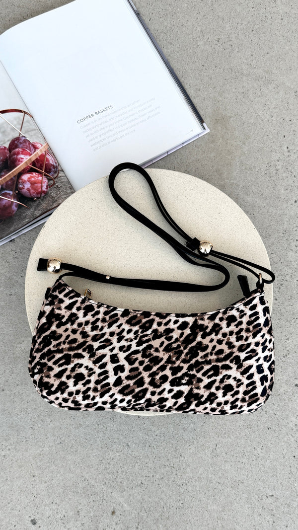 Rosabelle Shoulder Bag - Leopard Satin - Billy J