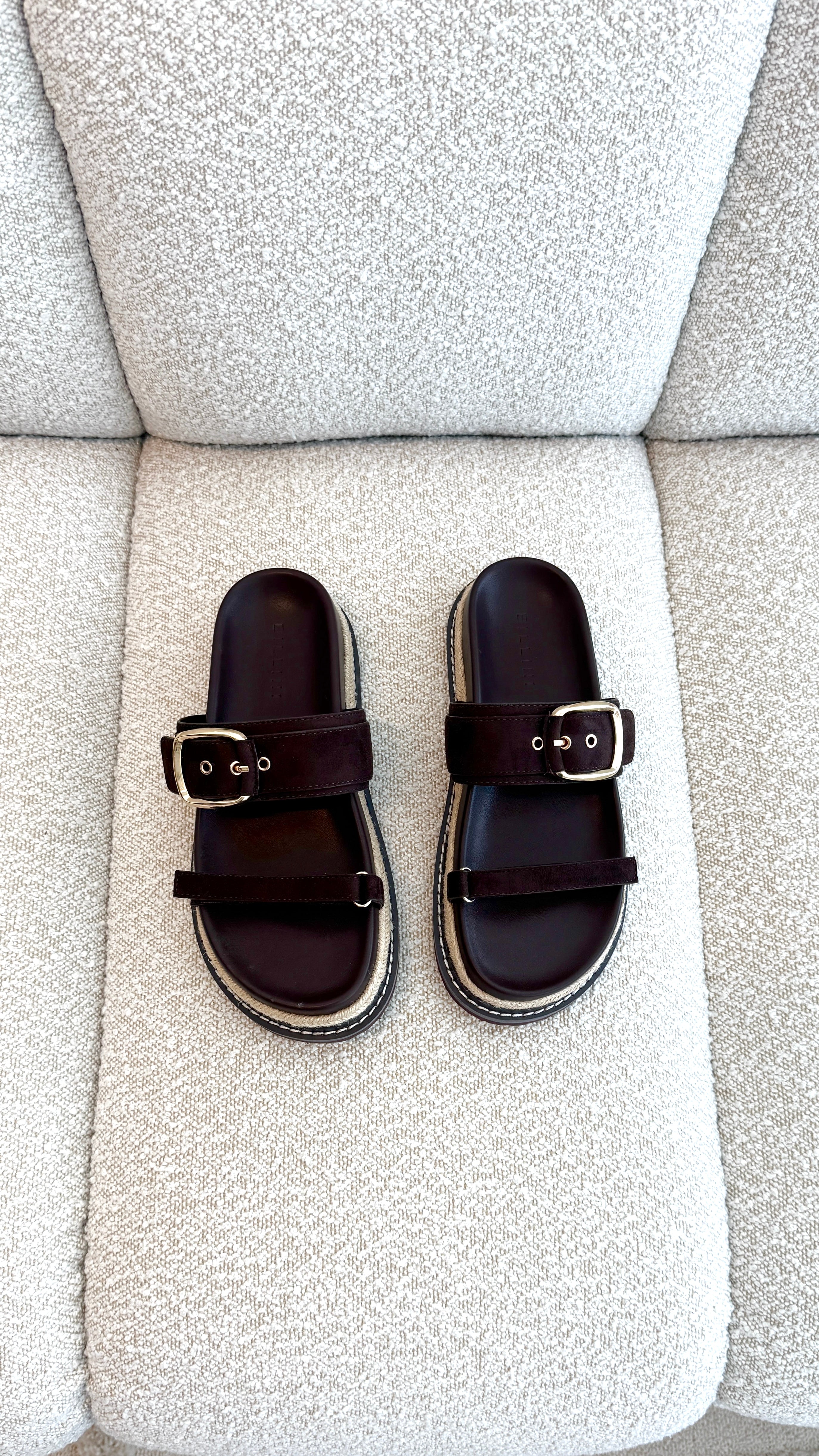 Tabitha Slide - Dark Cacao Suede