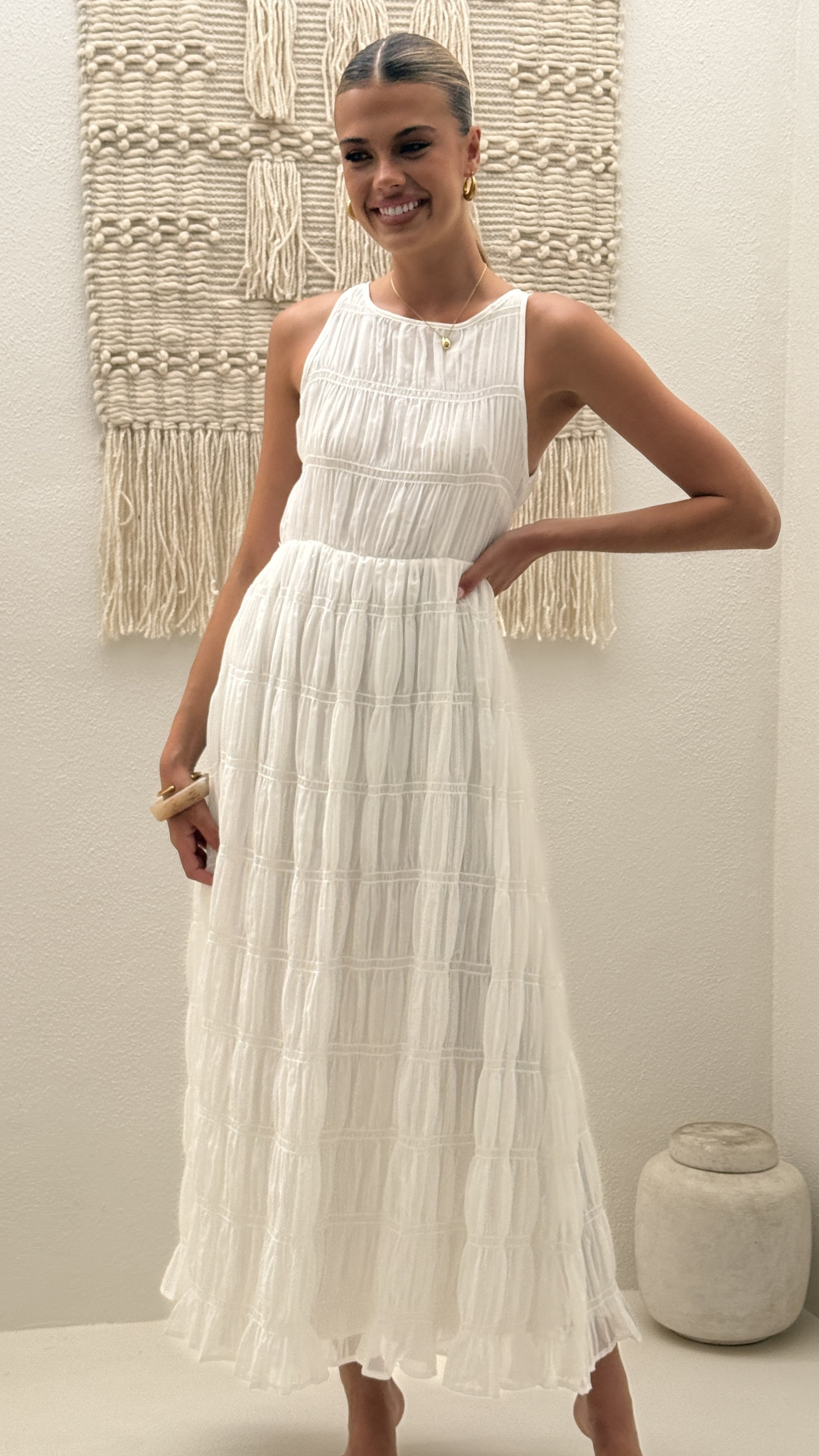 Lassie Maxi Dress - White - Billy J