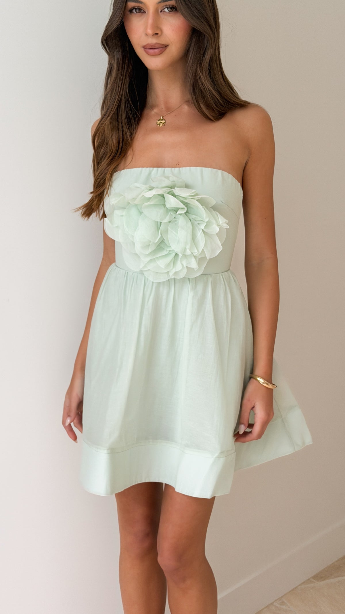 Elisa Strapless Mini Dress - Mint - Billy J