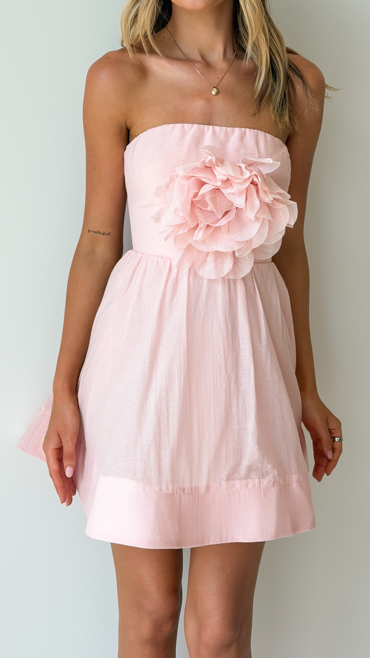 Elisa Strapless Mini Dress - Blush - Billy J