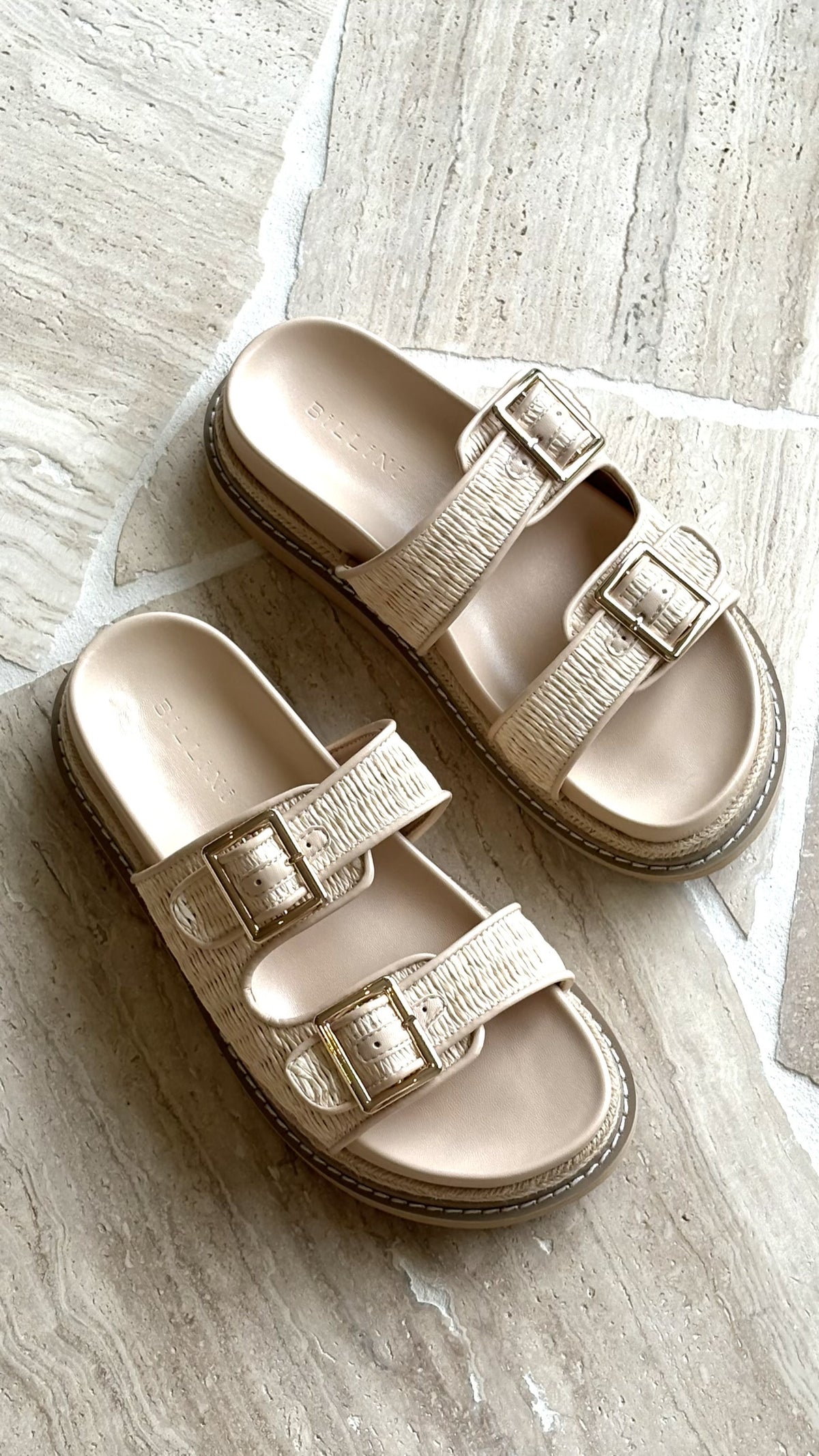 Adonis Slide - Cream Raffia - Billy J