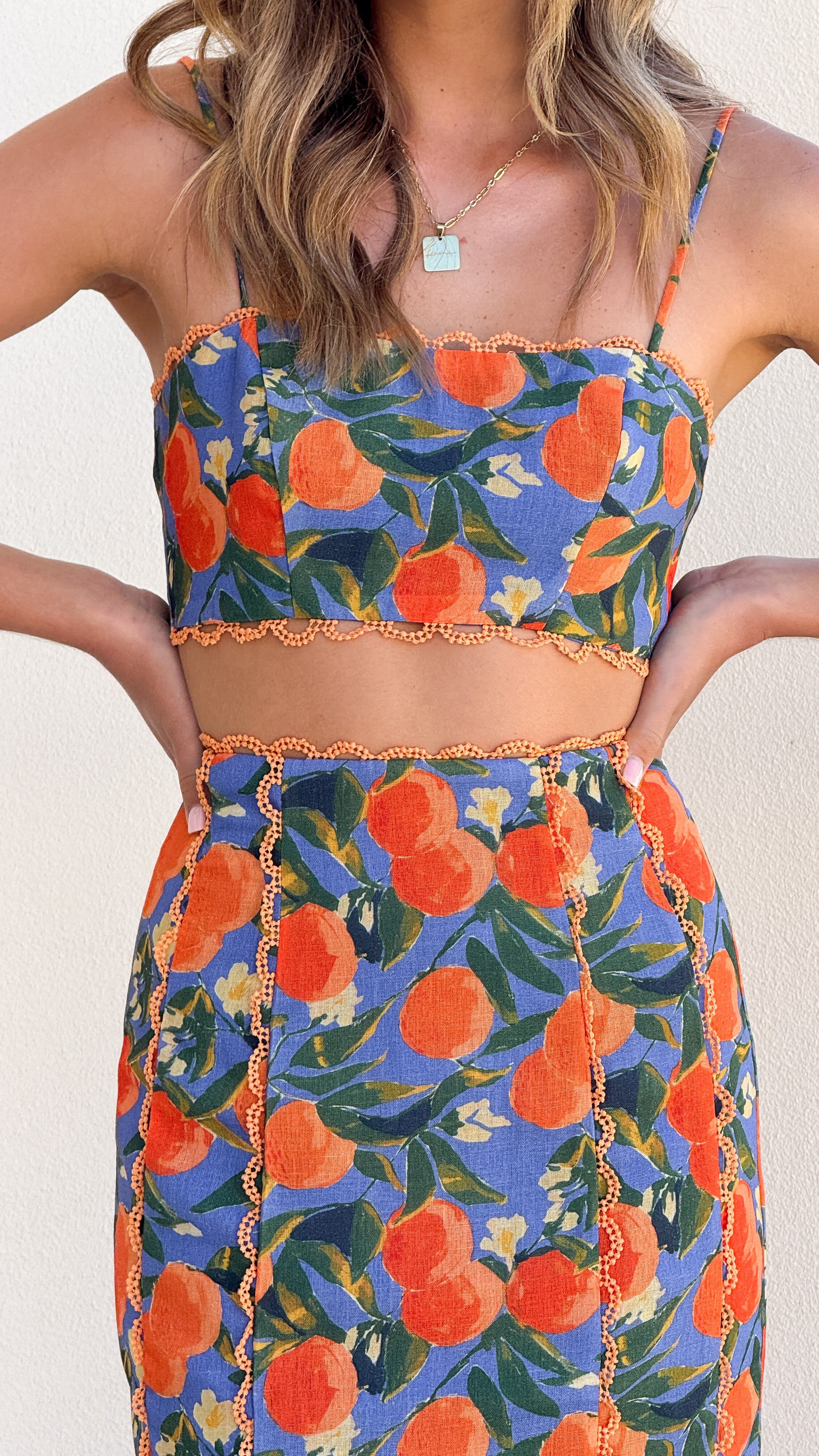Nova Crop Top - Orange Print - Billy J