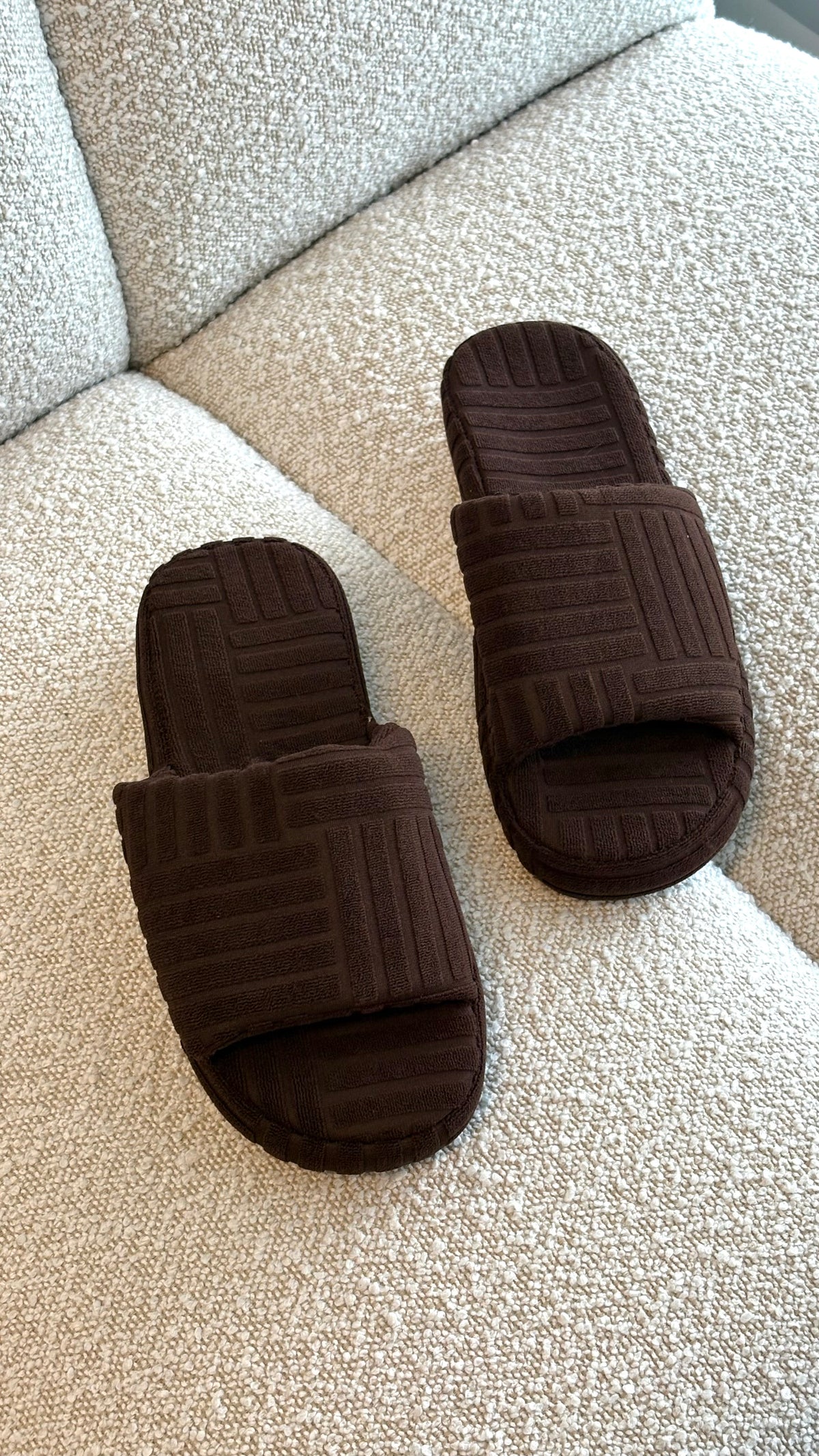 Terry Towelling Slippers - Chocolate - Billy J