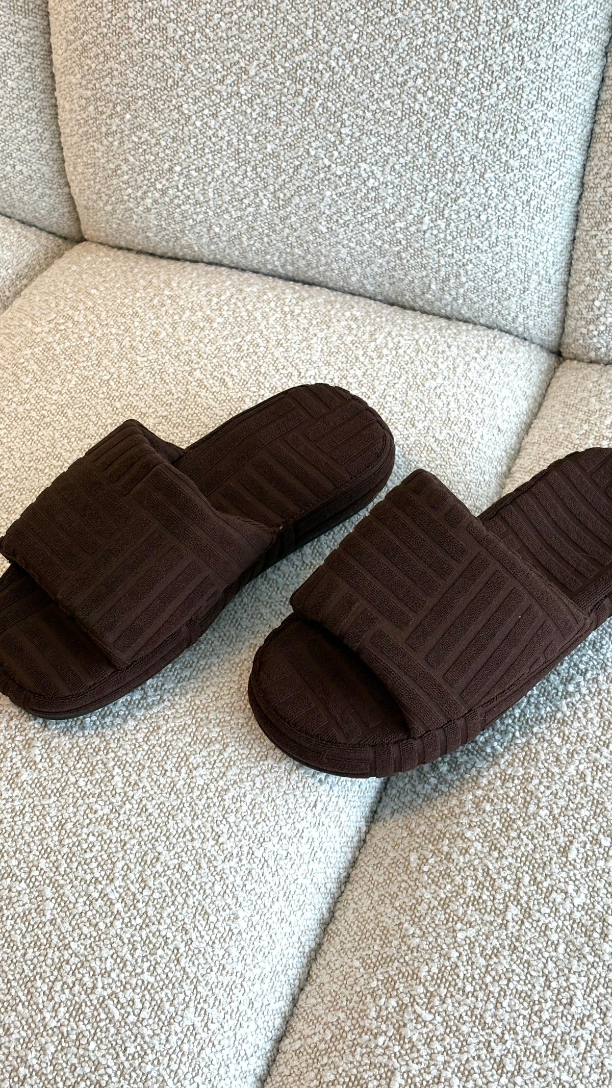Terry Towelling Slippers - Chocolate - Billy J