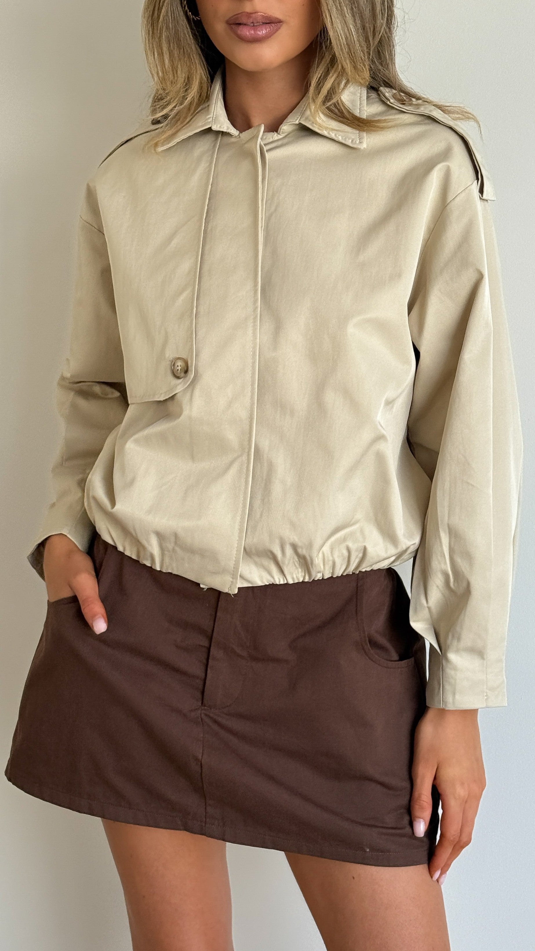 Jazz Trench Bomber - Light Beige - Billy J