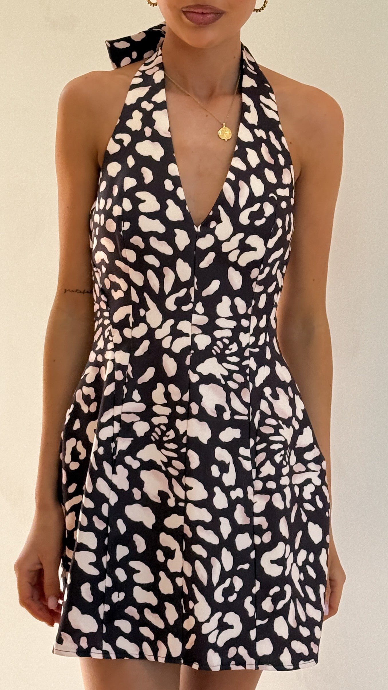 Lula Mini Dress - Brown Print - Billy J