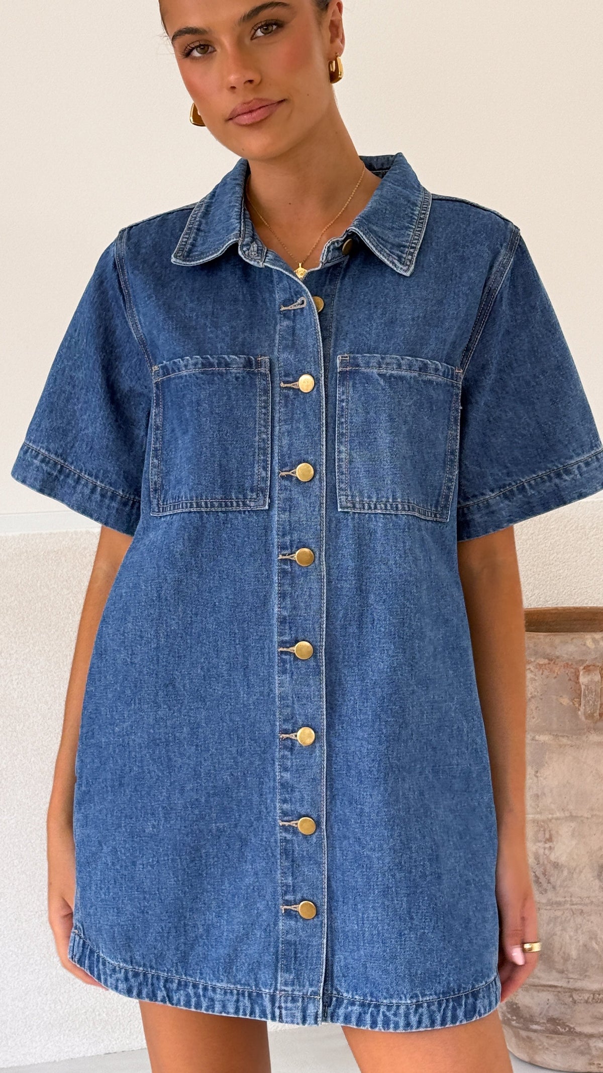 denim dress billy j L / Light Denim
