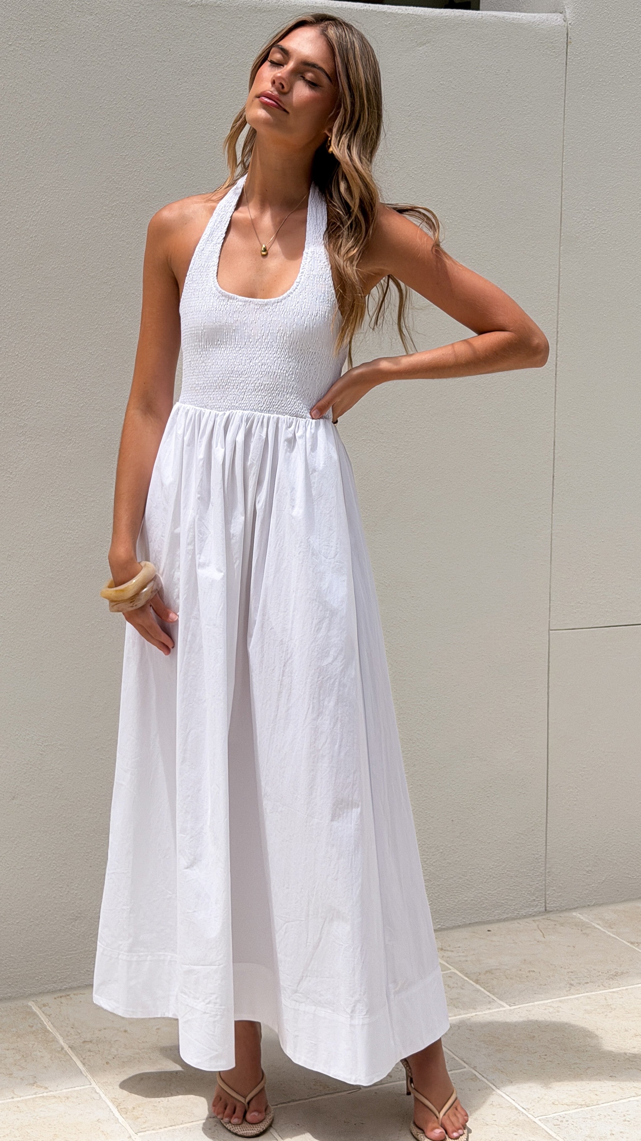 Keanie Maxi Dress - White - Billy J
