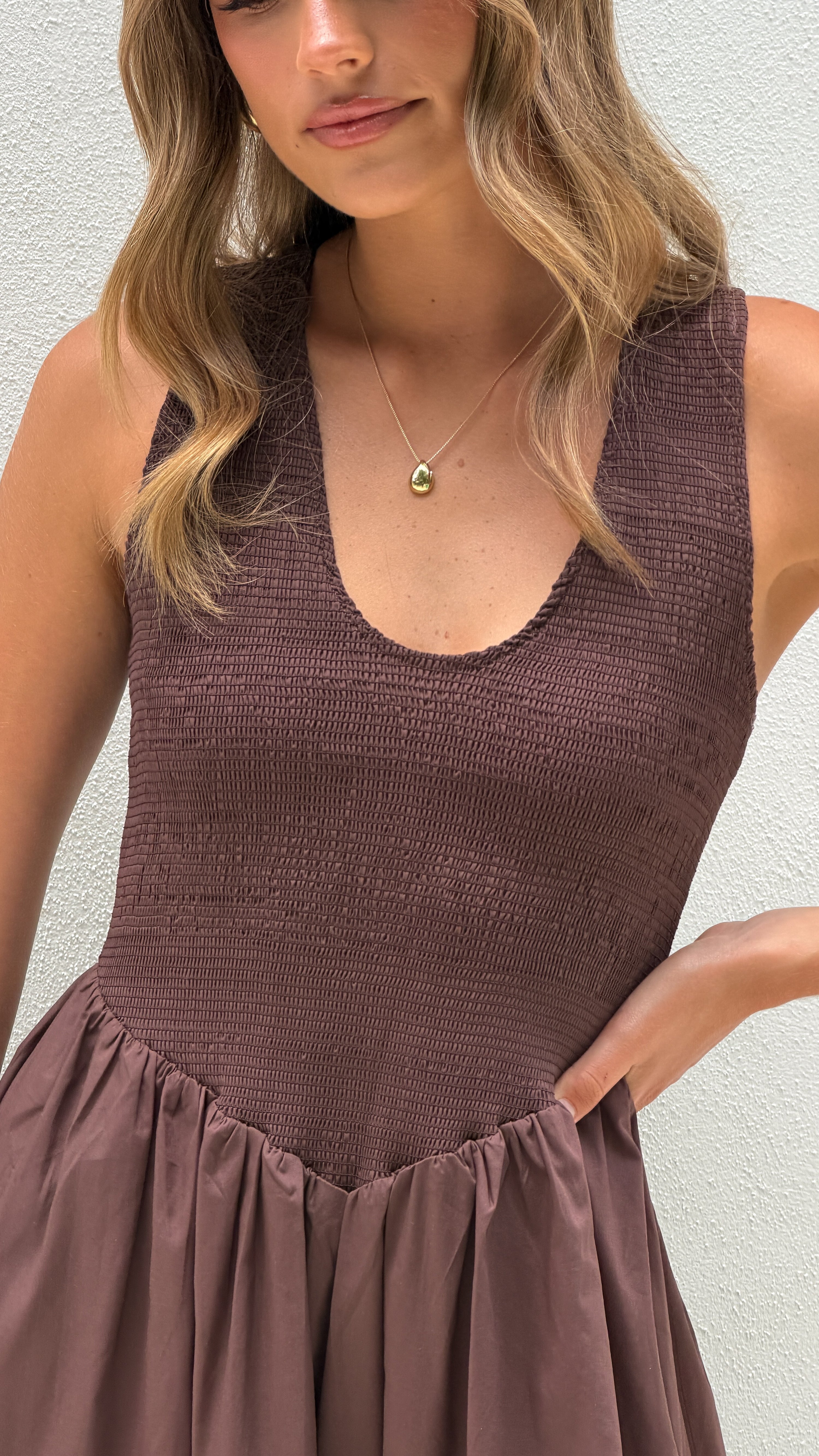Amira Maxi Dress - Chocolate - Billy J