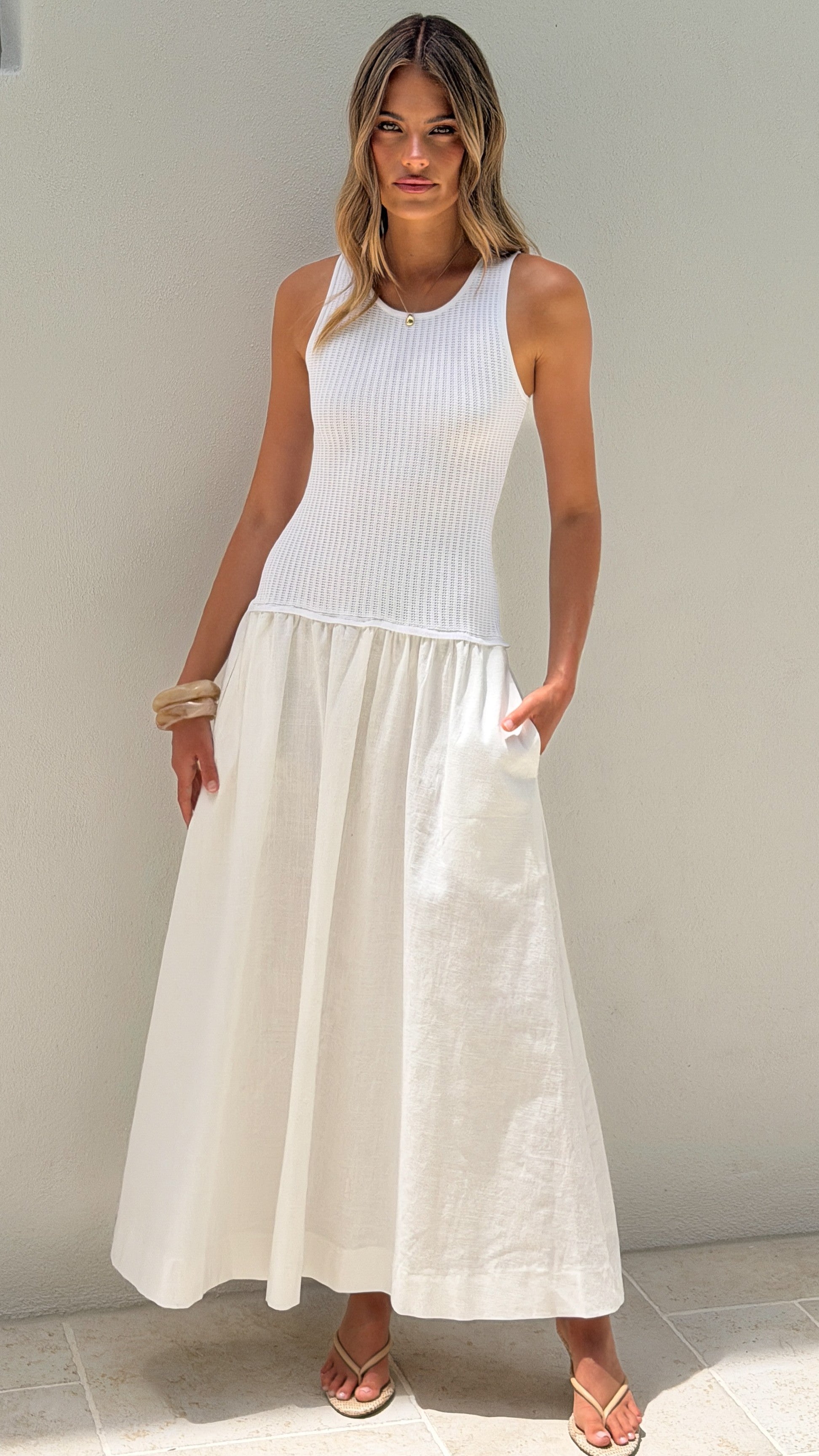 Arden Maxi Dress - White - Billy J