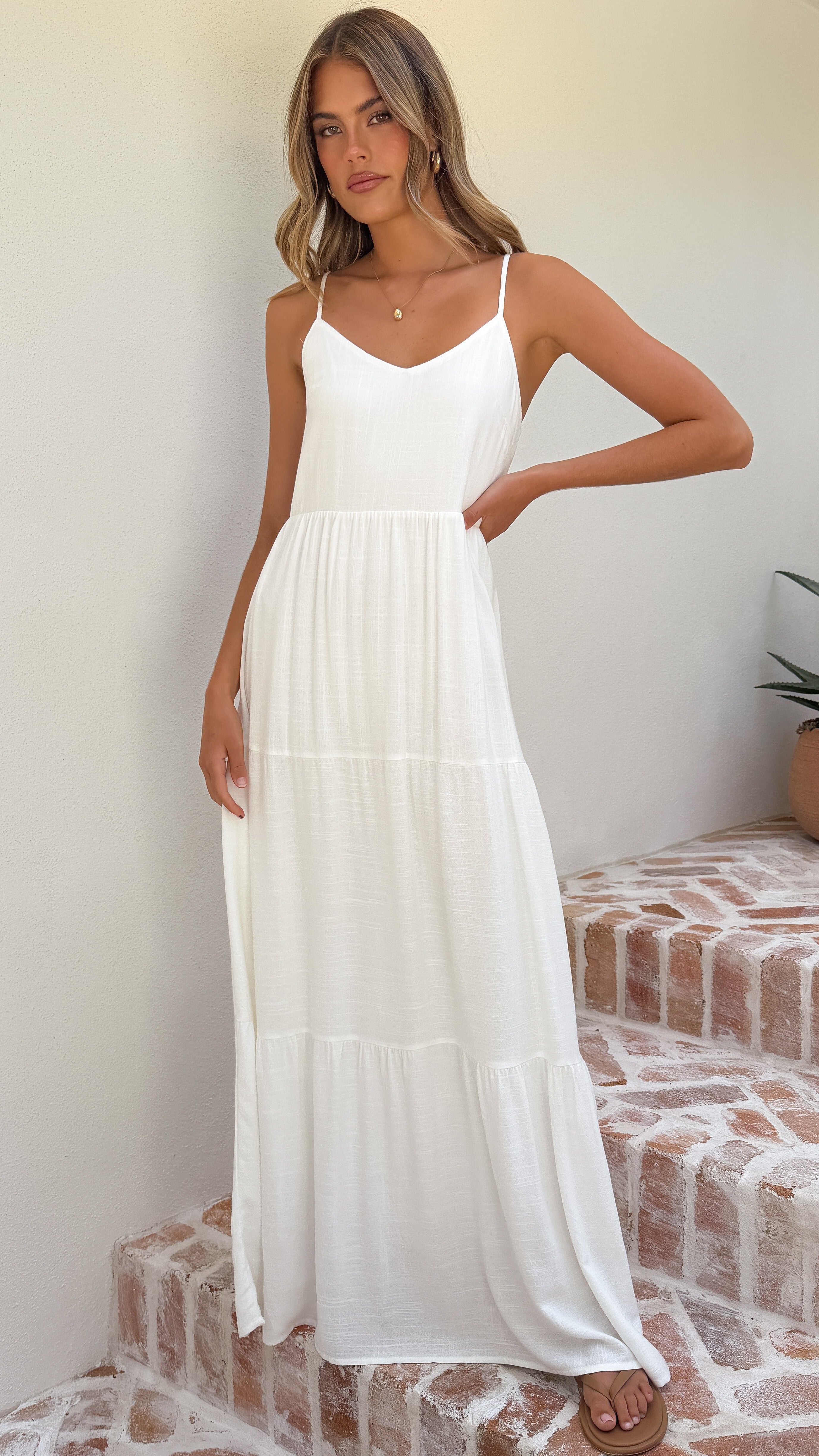 Shelley Maxi Dress - White - Billy J