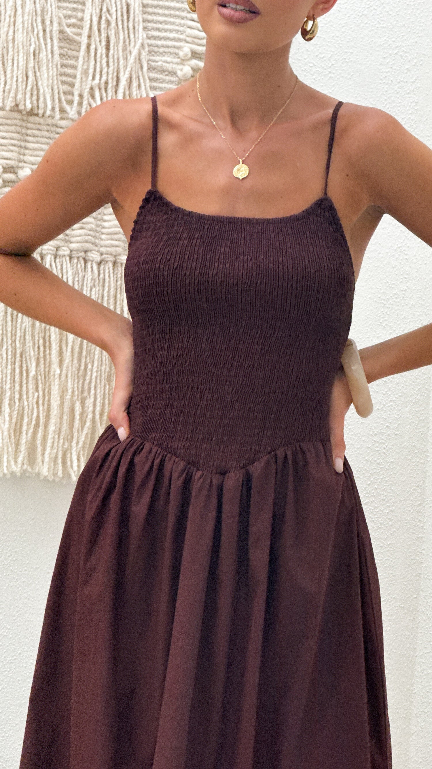 Gena Maxi Dress - Chocolate - Billy J