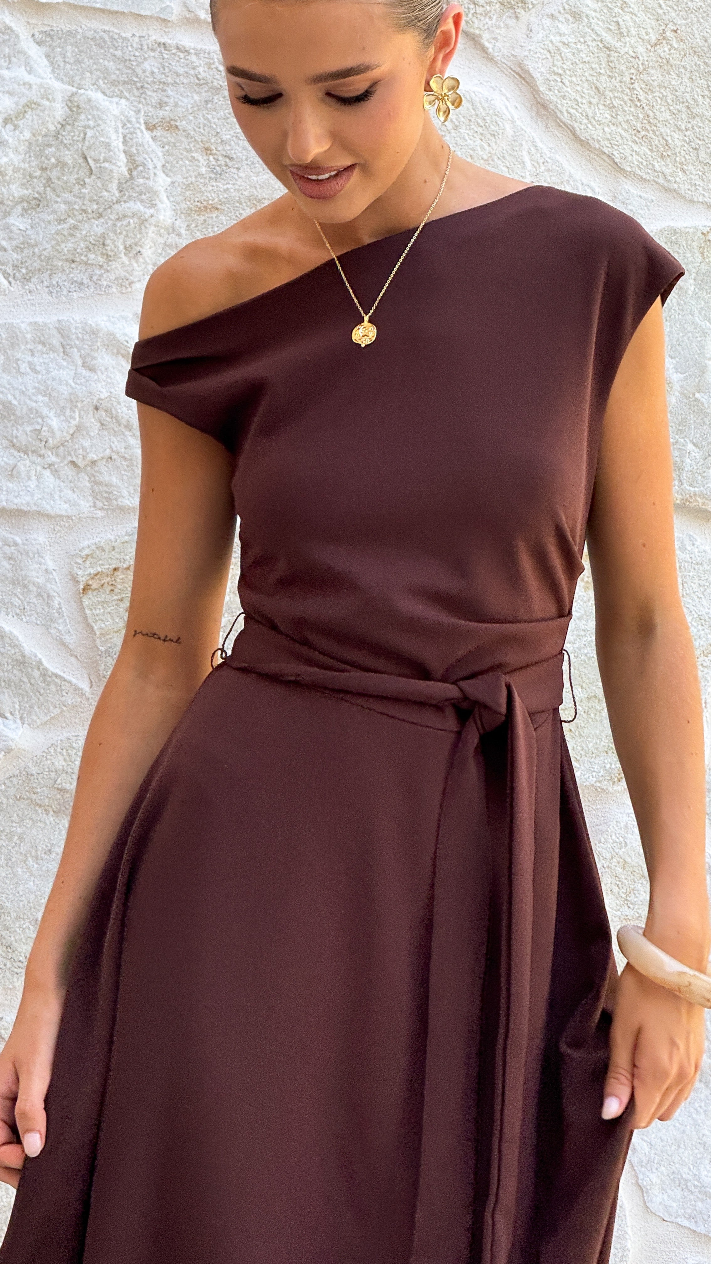 Gemma Maxi Dress - Chocolate - Billy J