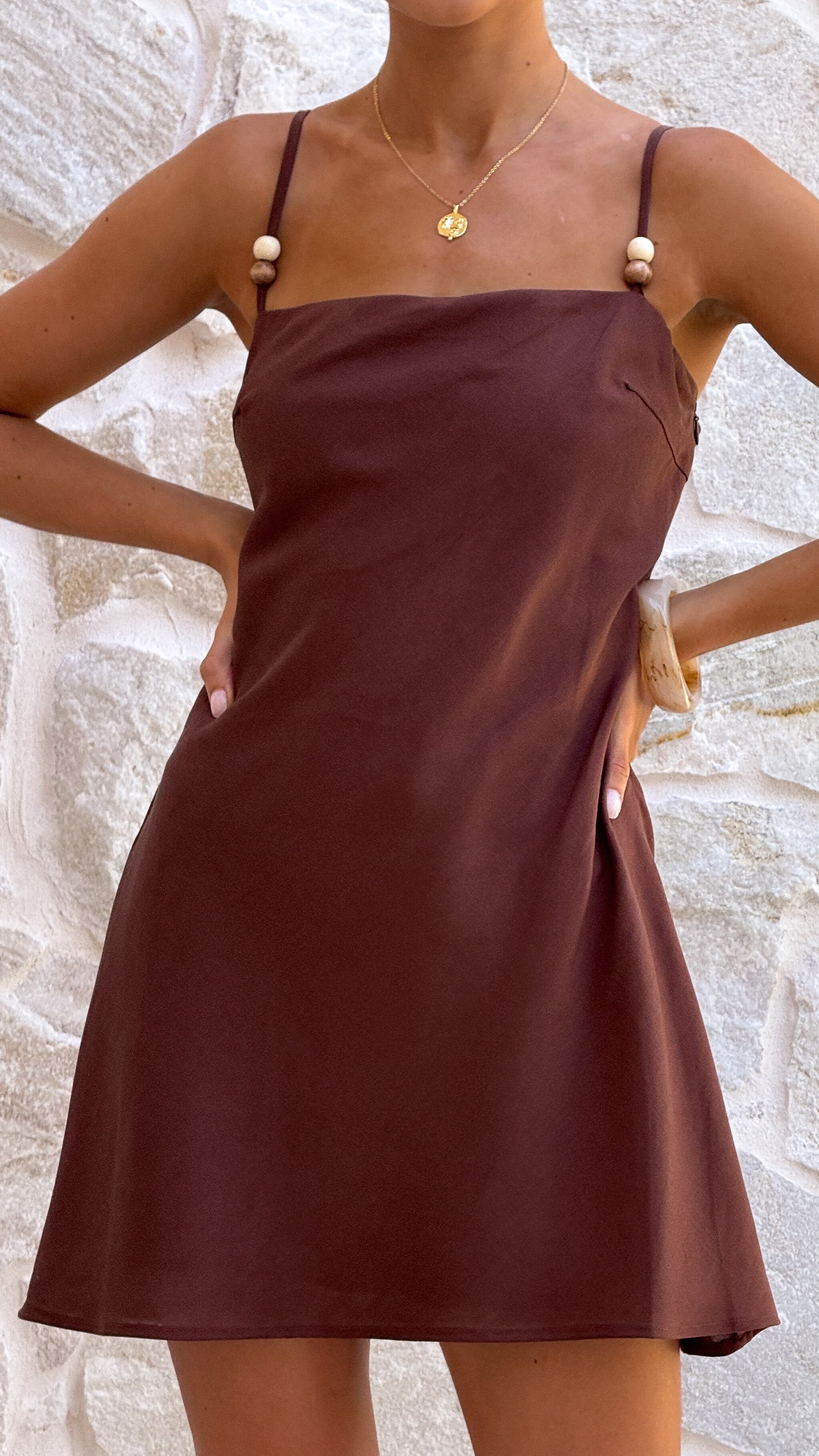 Kelsea Mini Dress - Chocolate - Billy J