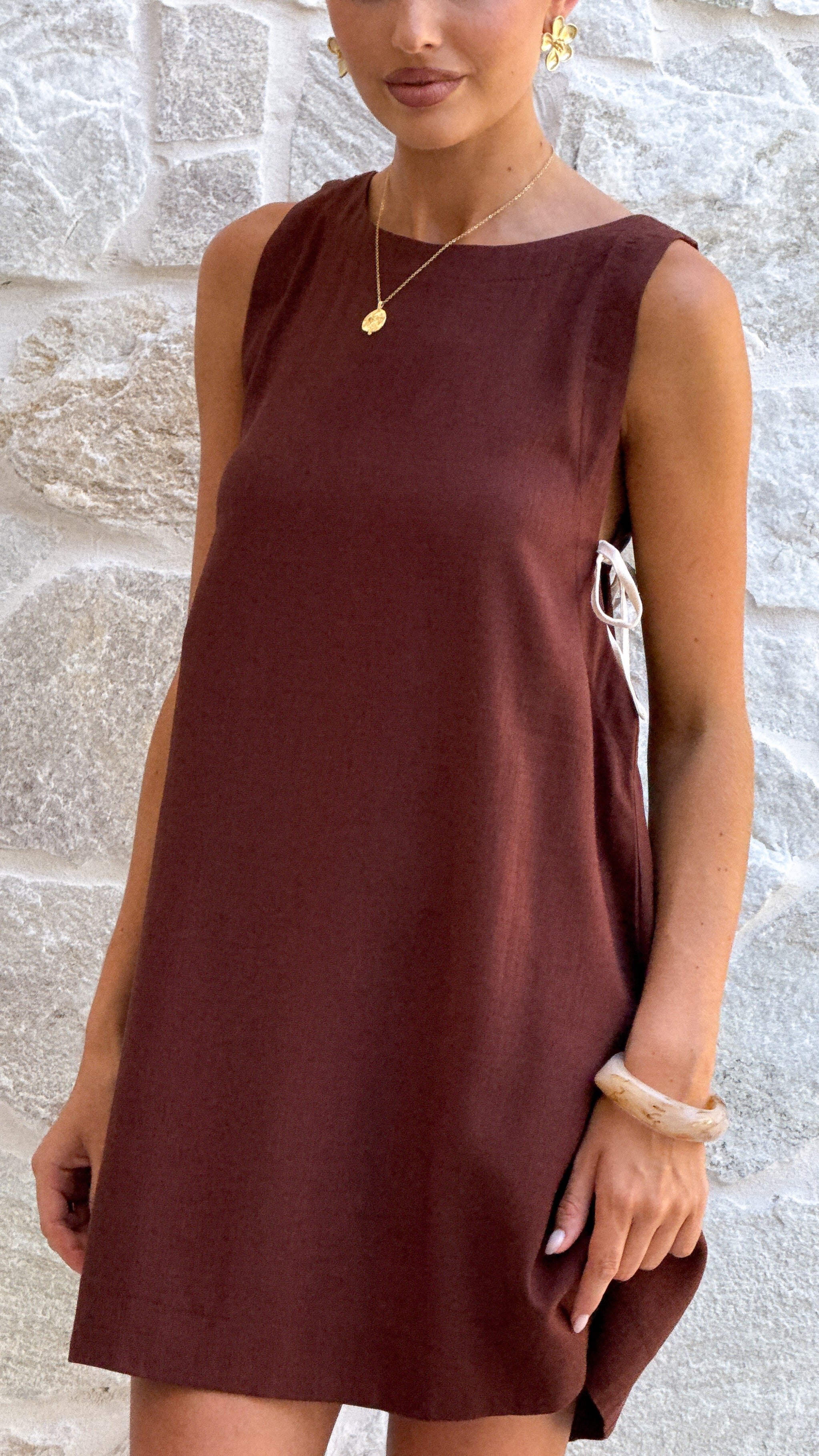 Tashia Mini Dress - Chocolate - Billy J
