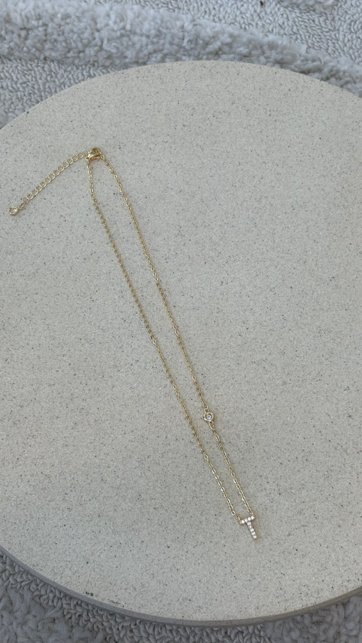 Ivy Initial Letter Necklace - T - Billy J