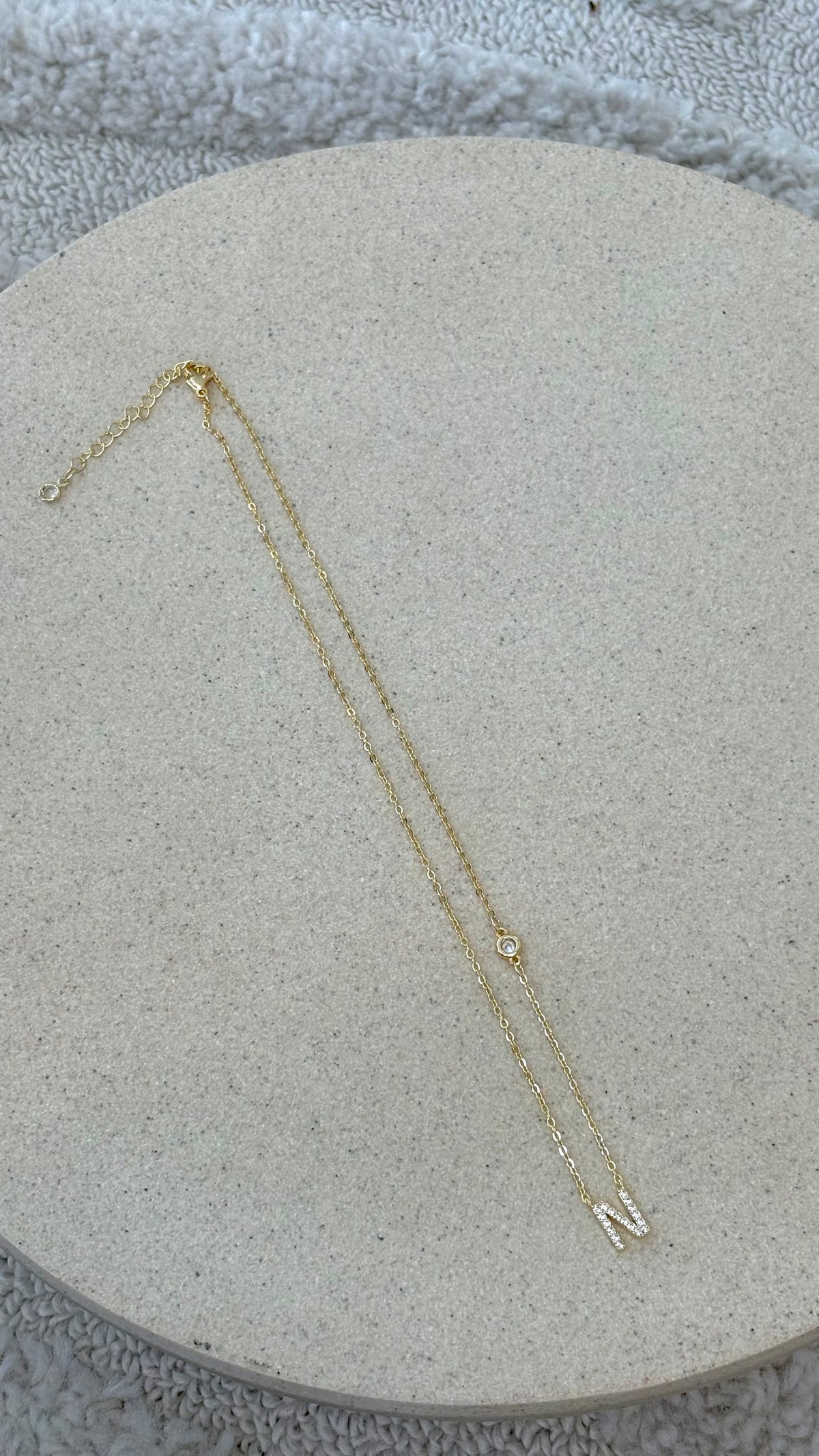Ivy Initial Letter Necklace - N - Billy J