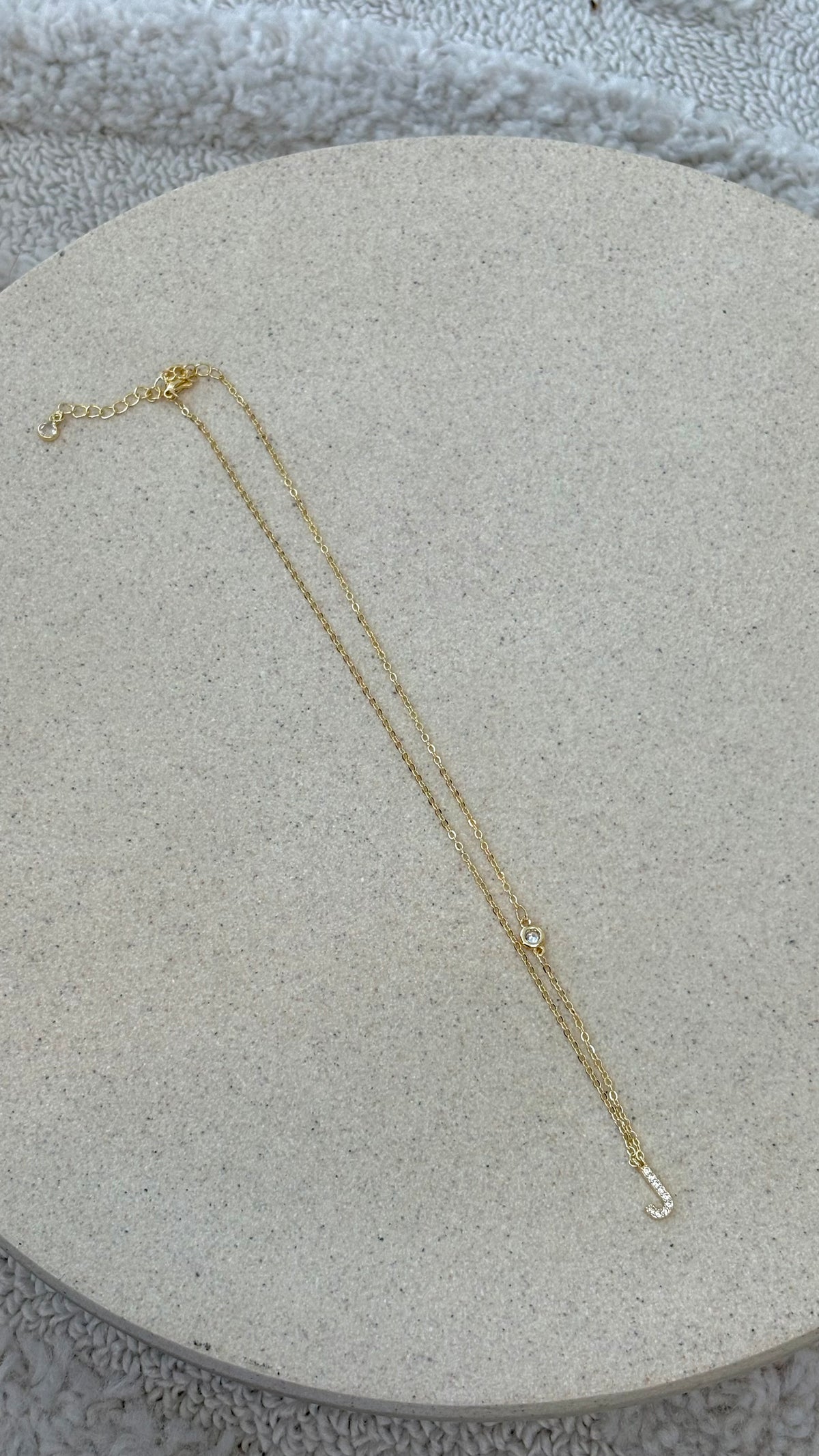 Ivy Initial Letter Necklace - J - Billy J