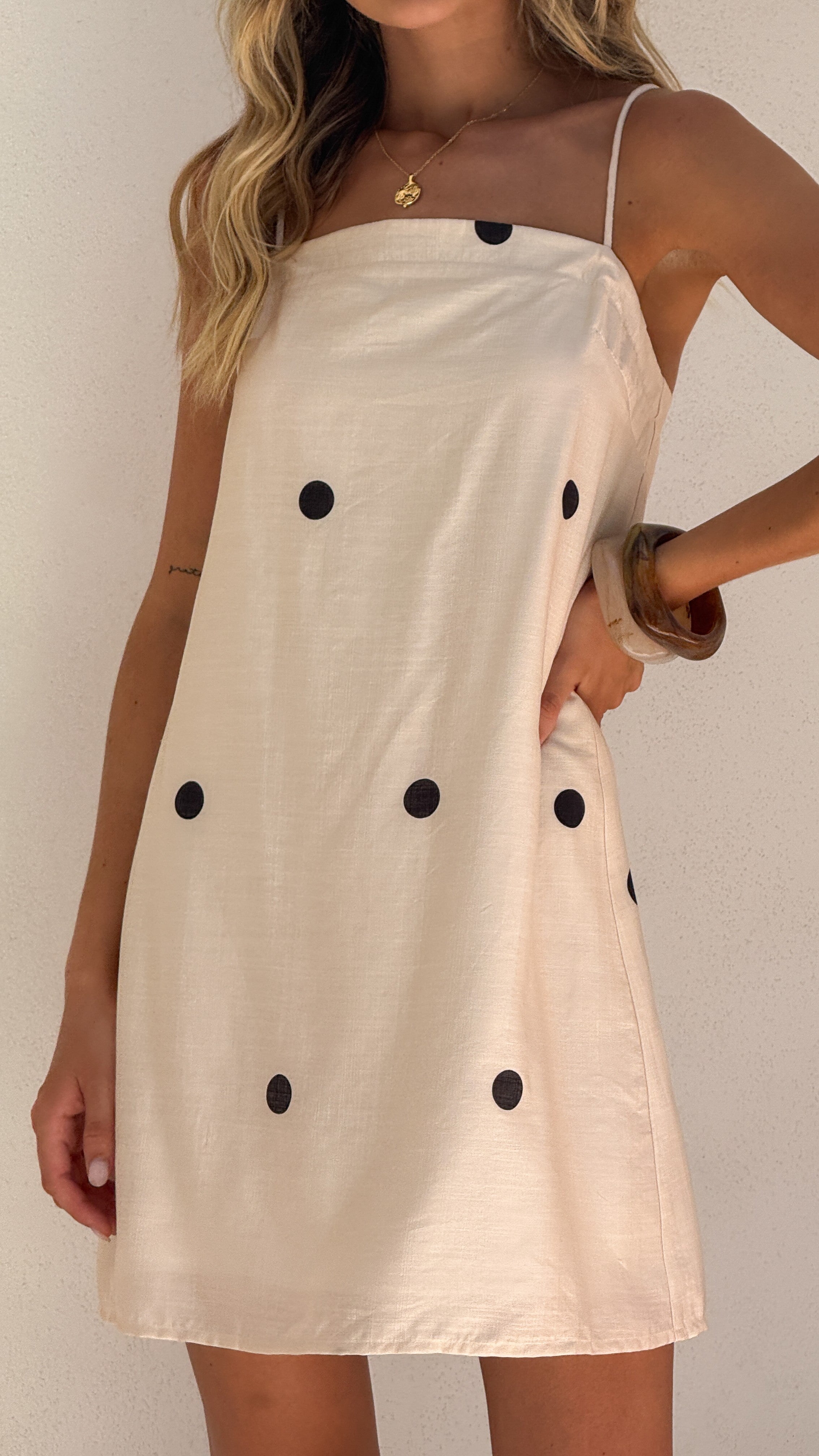 Nalu Mini Dress - Cream Polka - Billy J