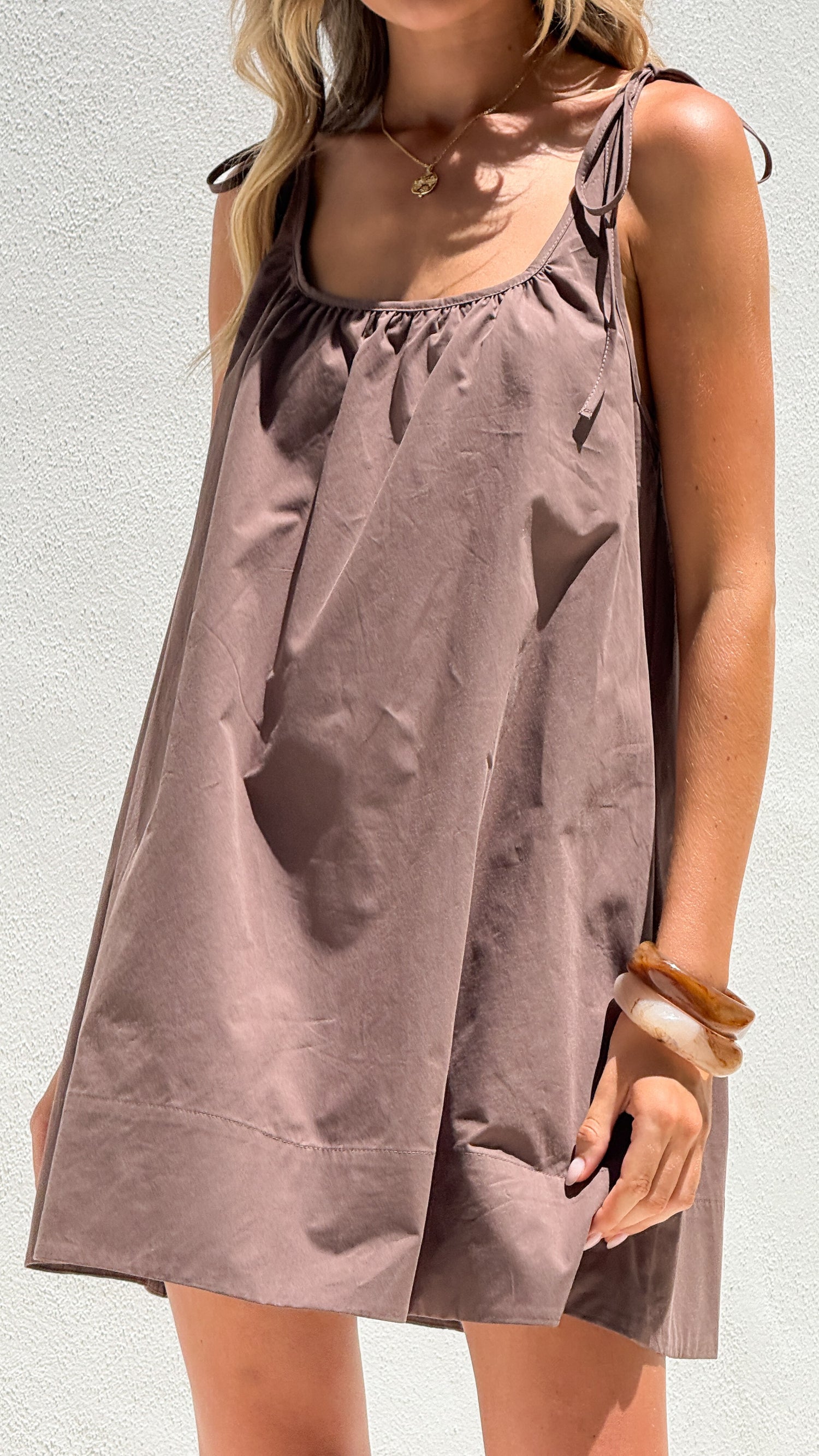 Maylie Mini Dress - Brown - Billy J