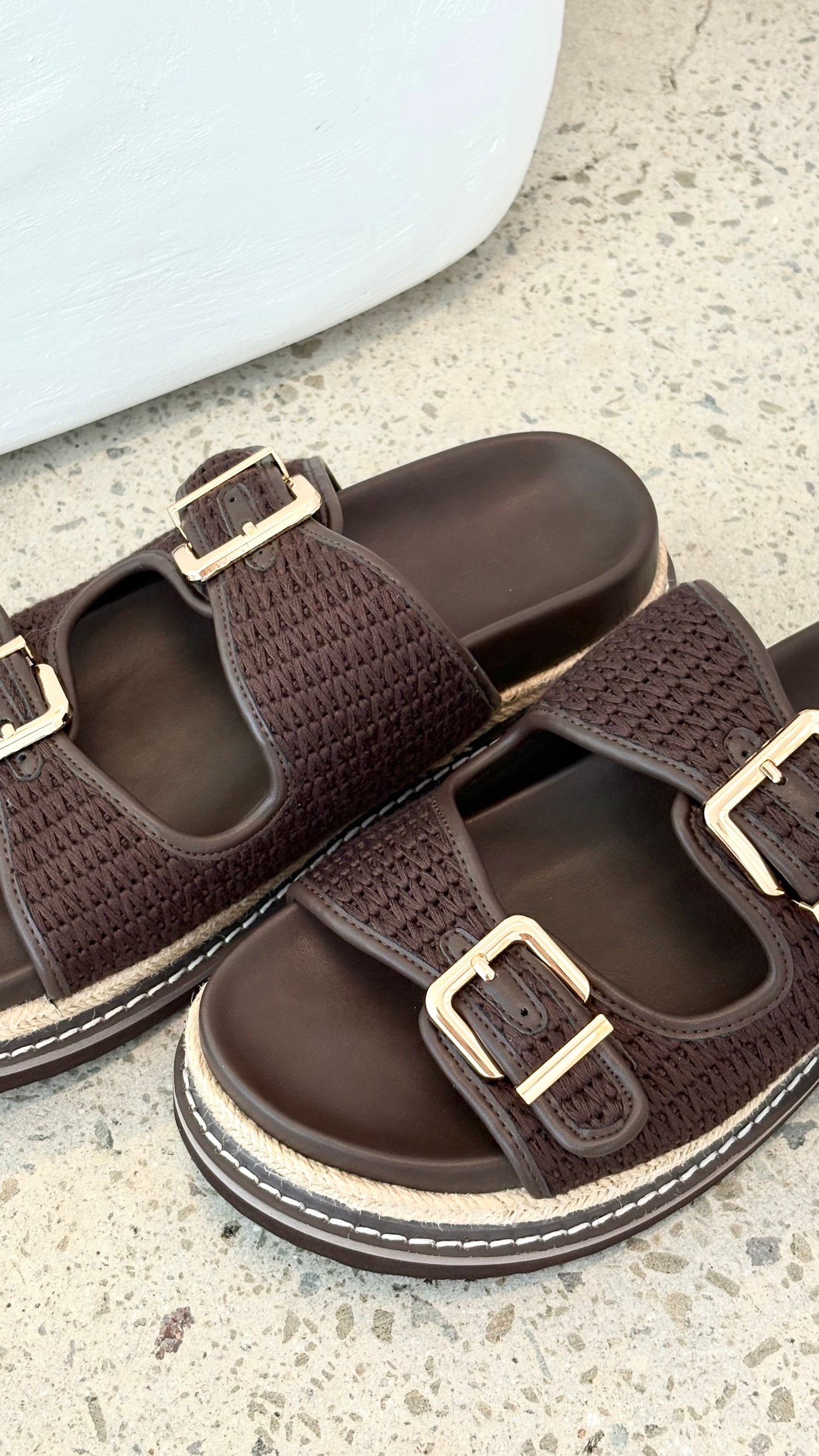 Adonis Slide - Chocolate Raffia - Billy J