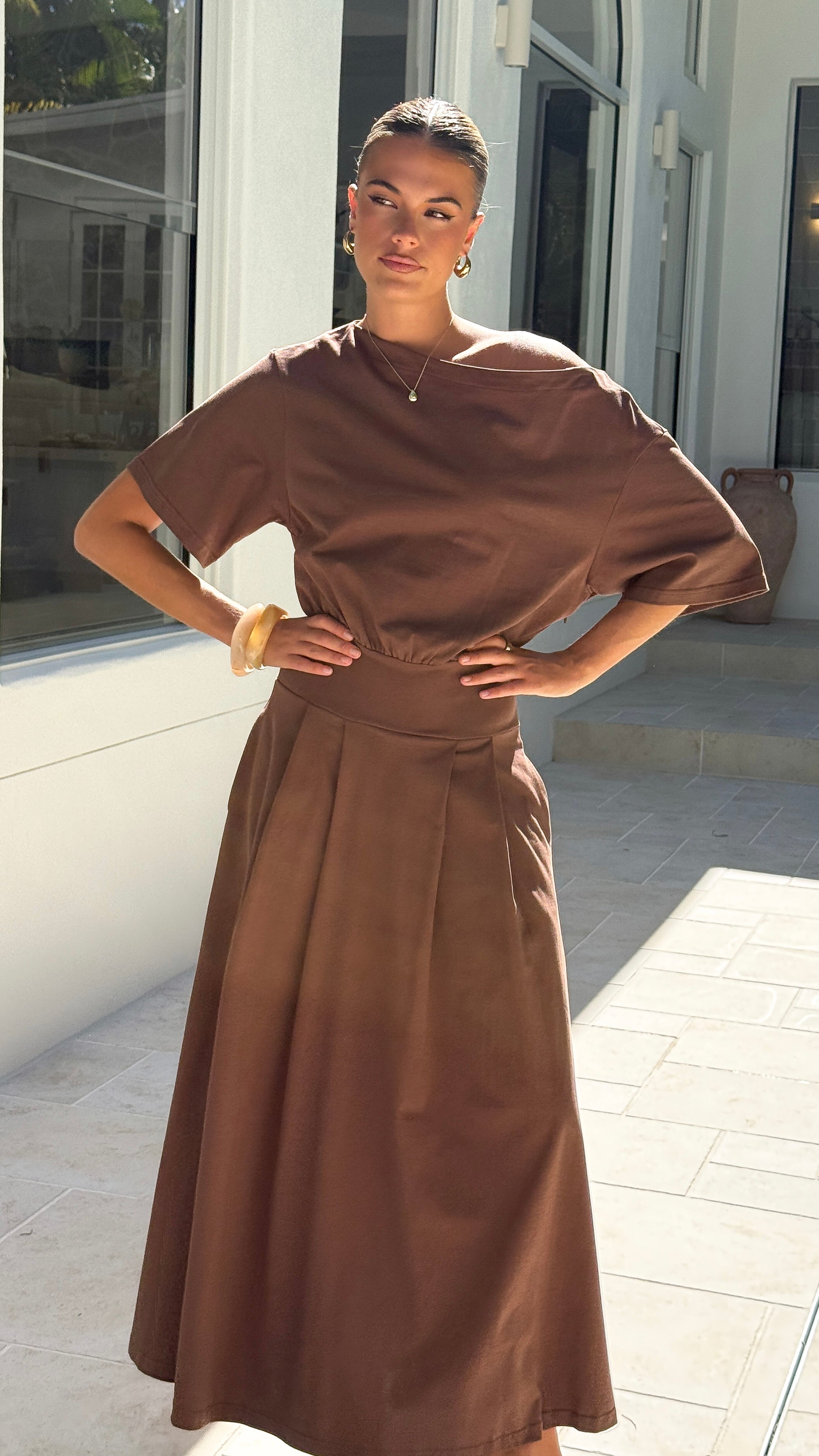 Aleski Maxi Dress - Chocolate - Billy J
