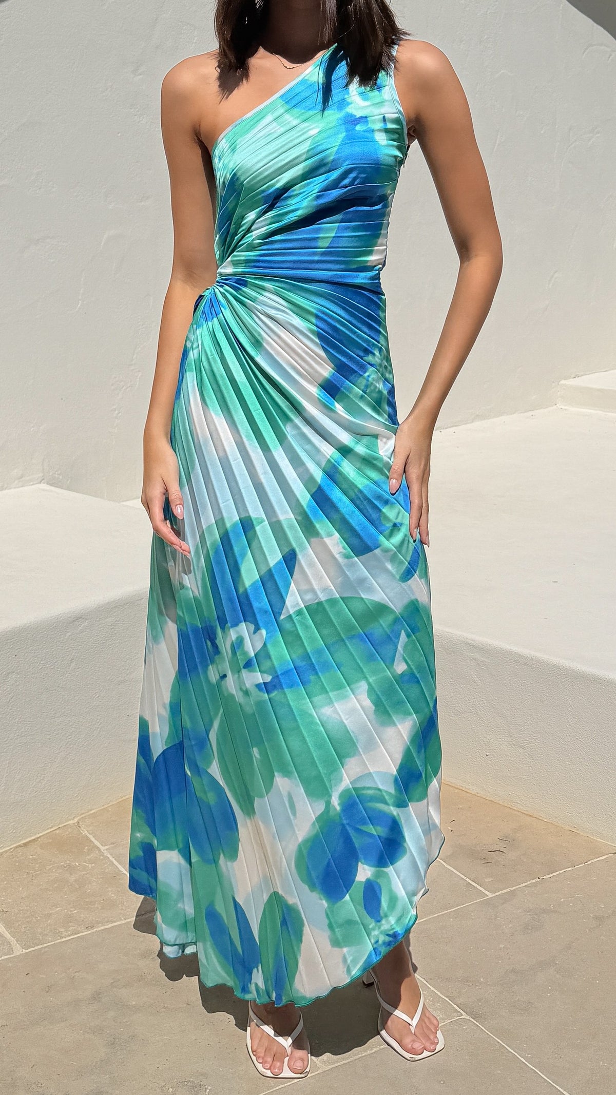 Takoda Maxi Dress - Blue/Green Floral - Billy J