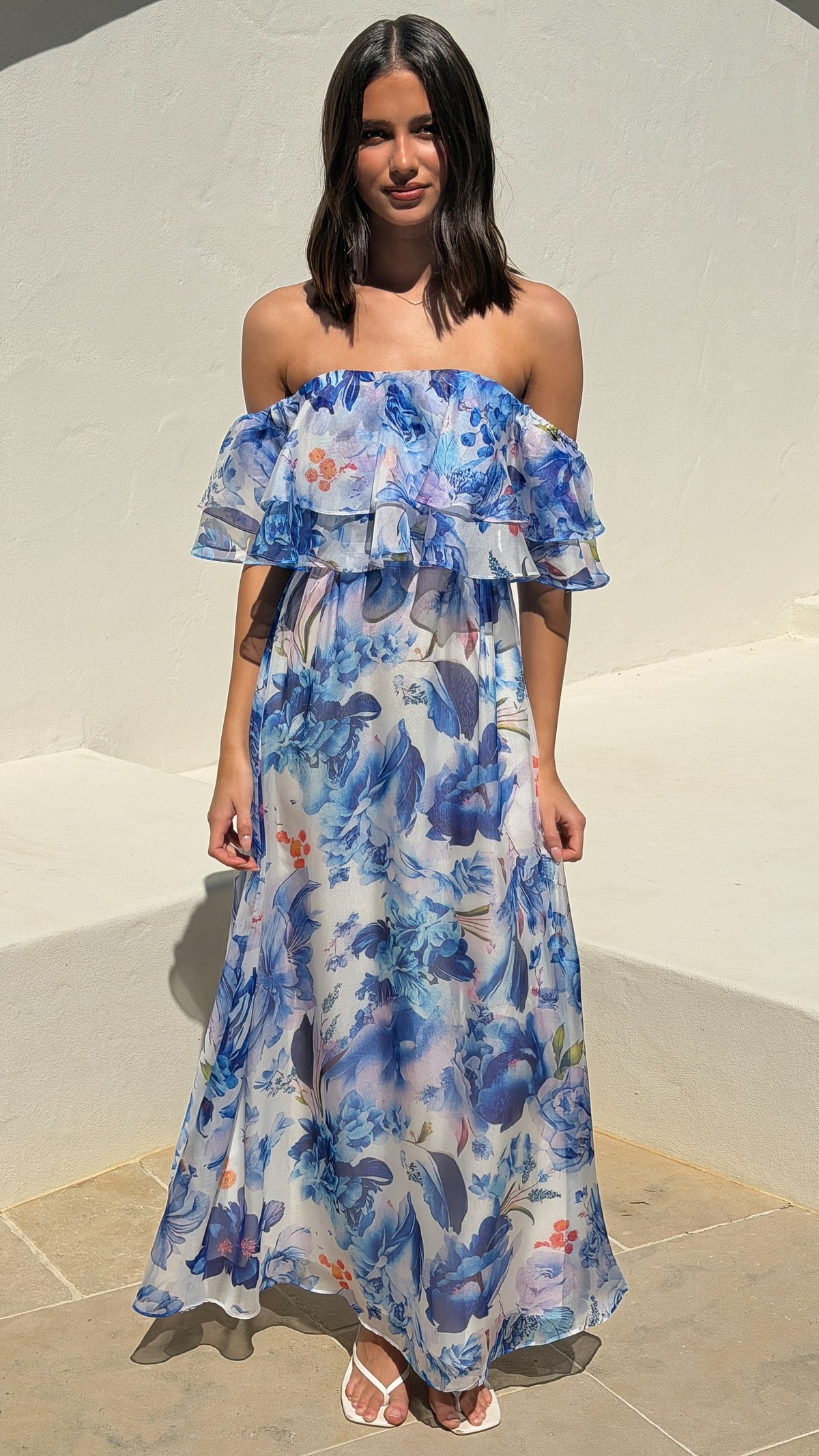 Adele Maxi Dress - Blue Floral - Billy J