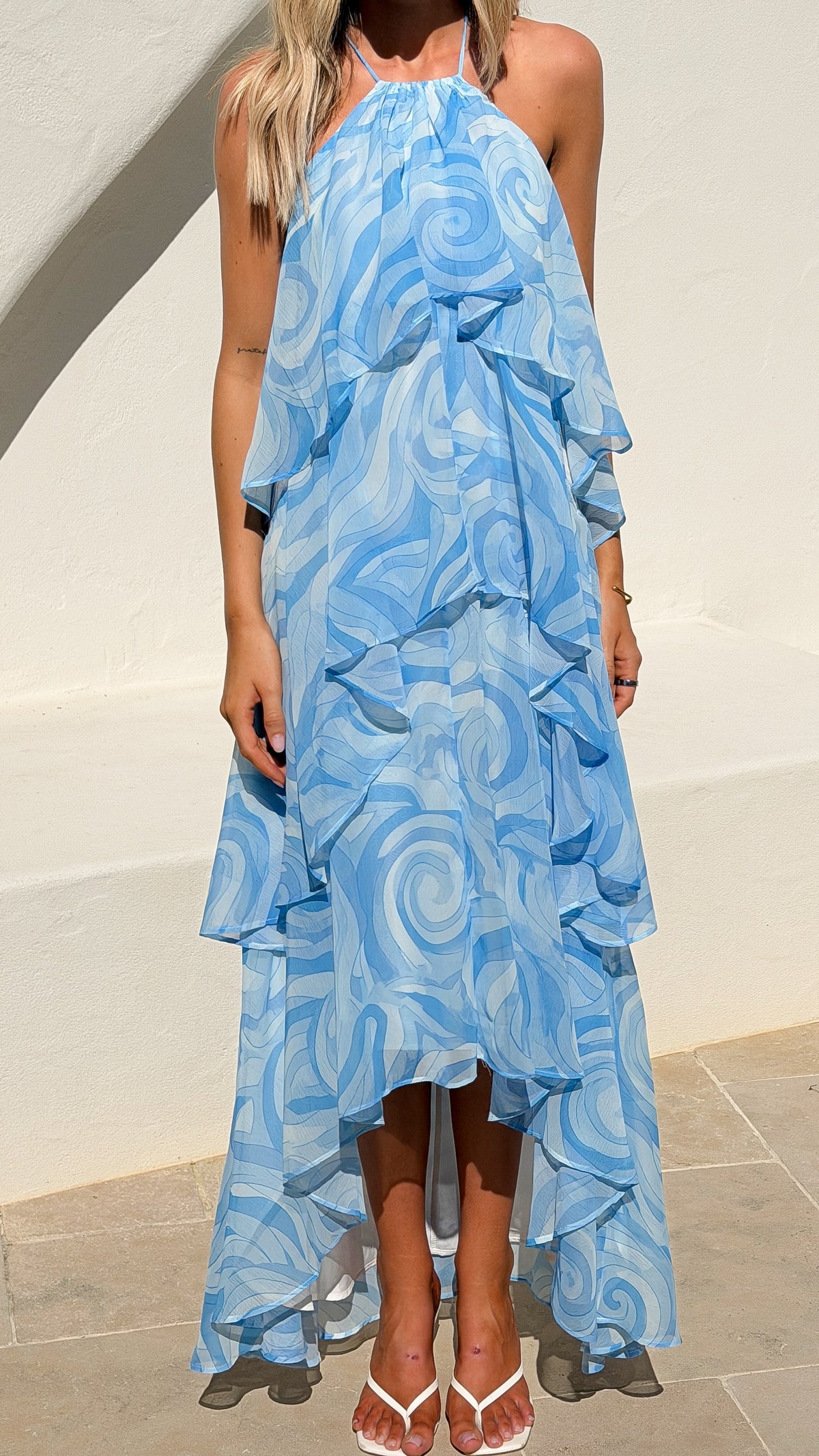 Soph Maxi Dress - Blue Abstract - Billy J