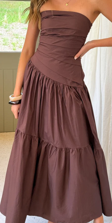 Nia Maxi Dress - Chocolate - Billy J