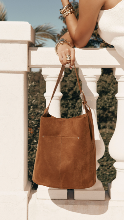Cali Shoulder Bag - Tan Suede - Billy J