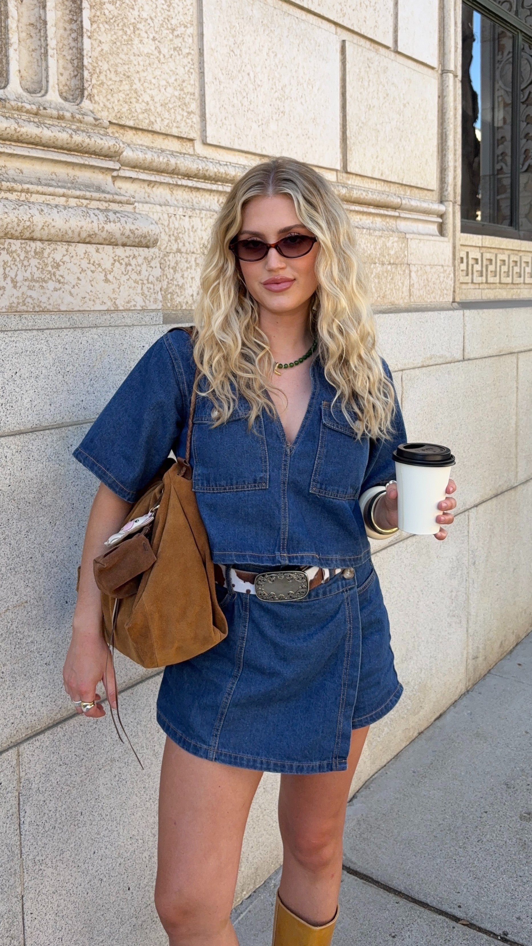 Olivia Top and Skort Set - Dark Denim - Billy J
