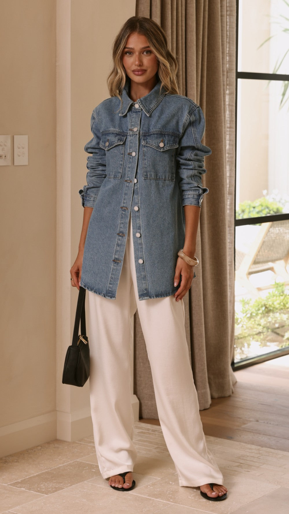 Yvella Denim Jacket - Mid Blue - Billy J
