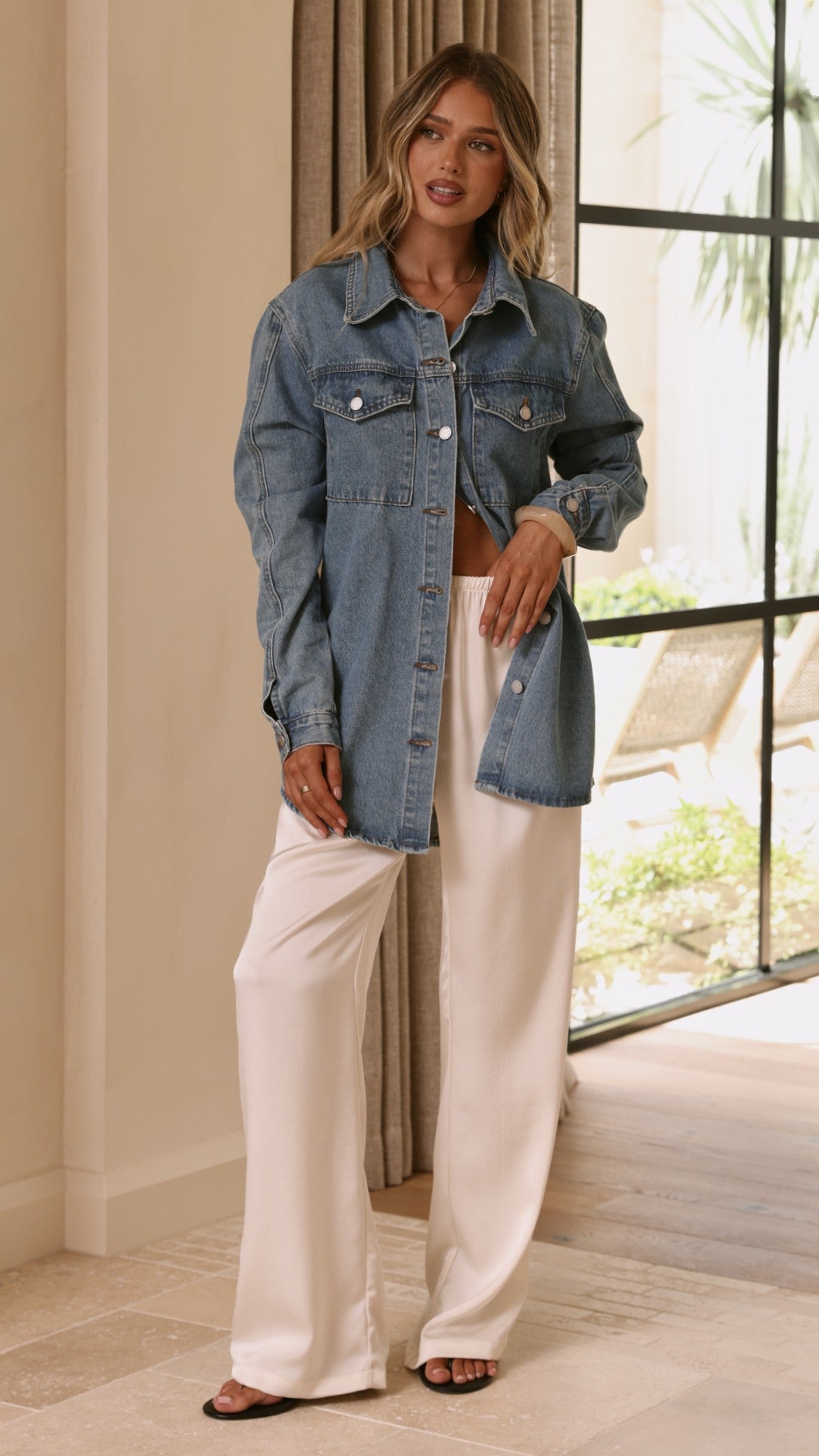 Yvella Denim Jacket - Mid Blue - Billy J