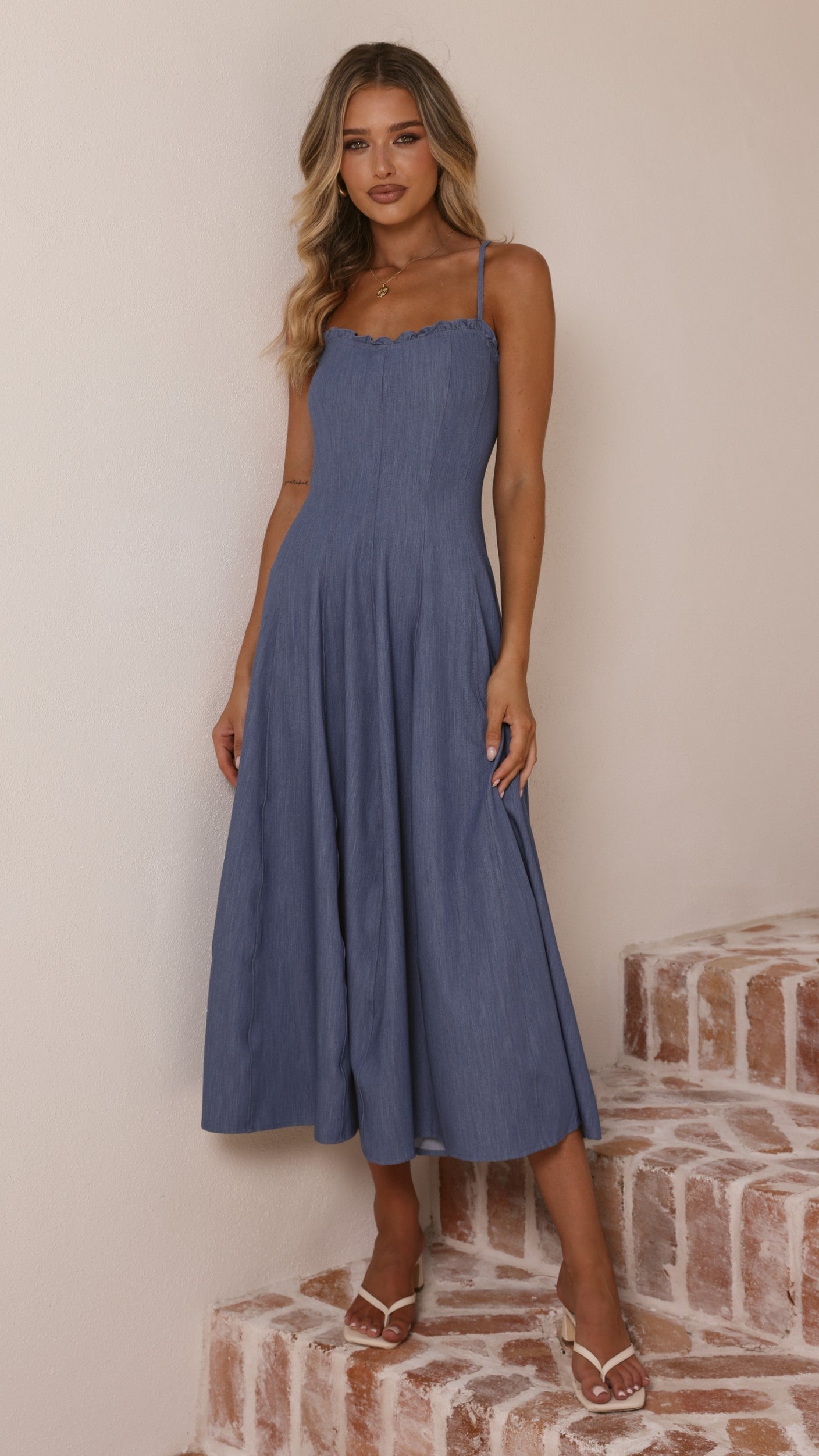 Tanya Maxi Dress - Blue Denim - Billy J