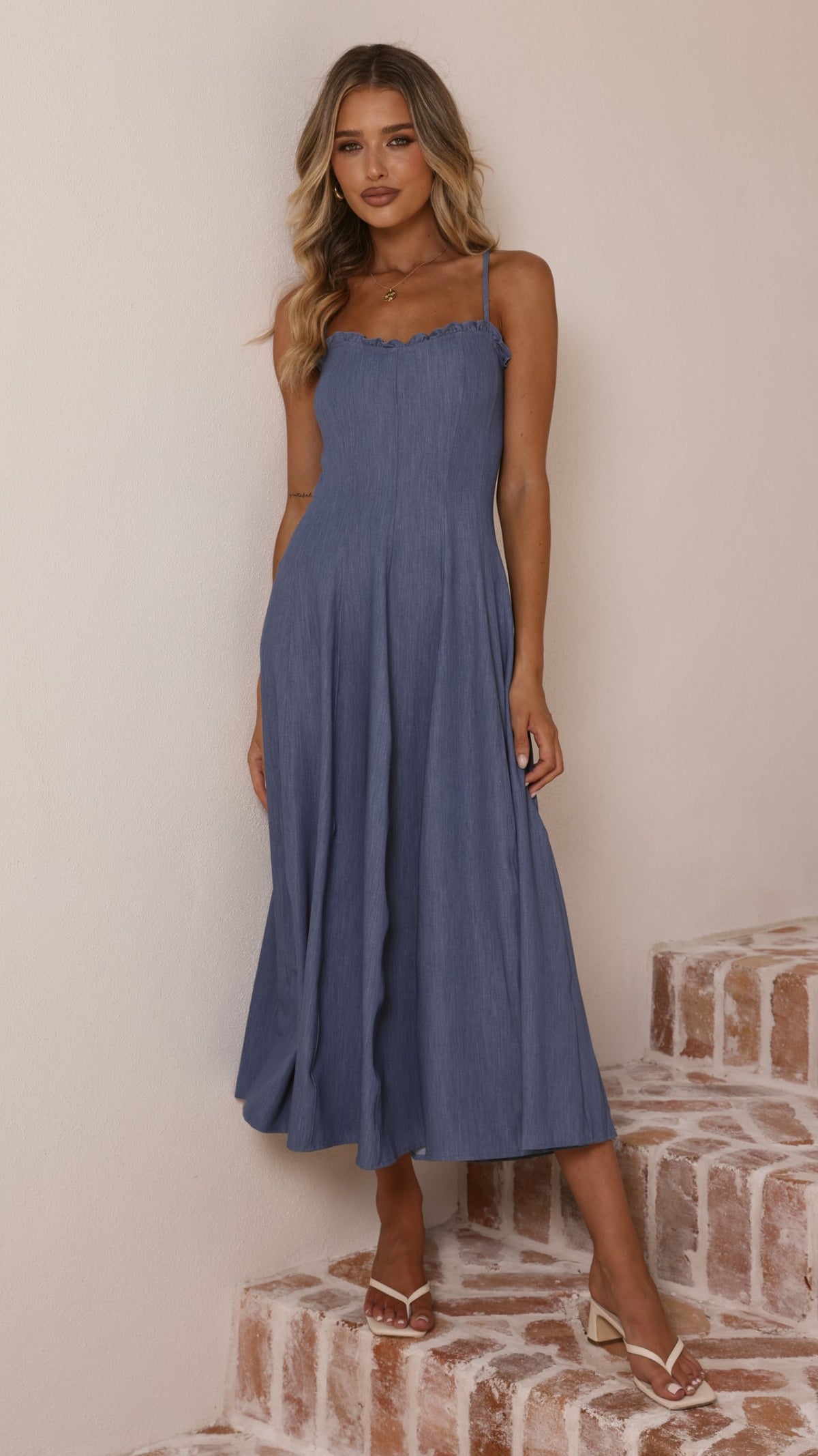 Tanya Maxi Dress - Blue Denim - Billy J
