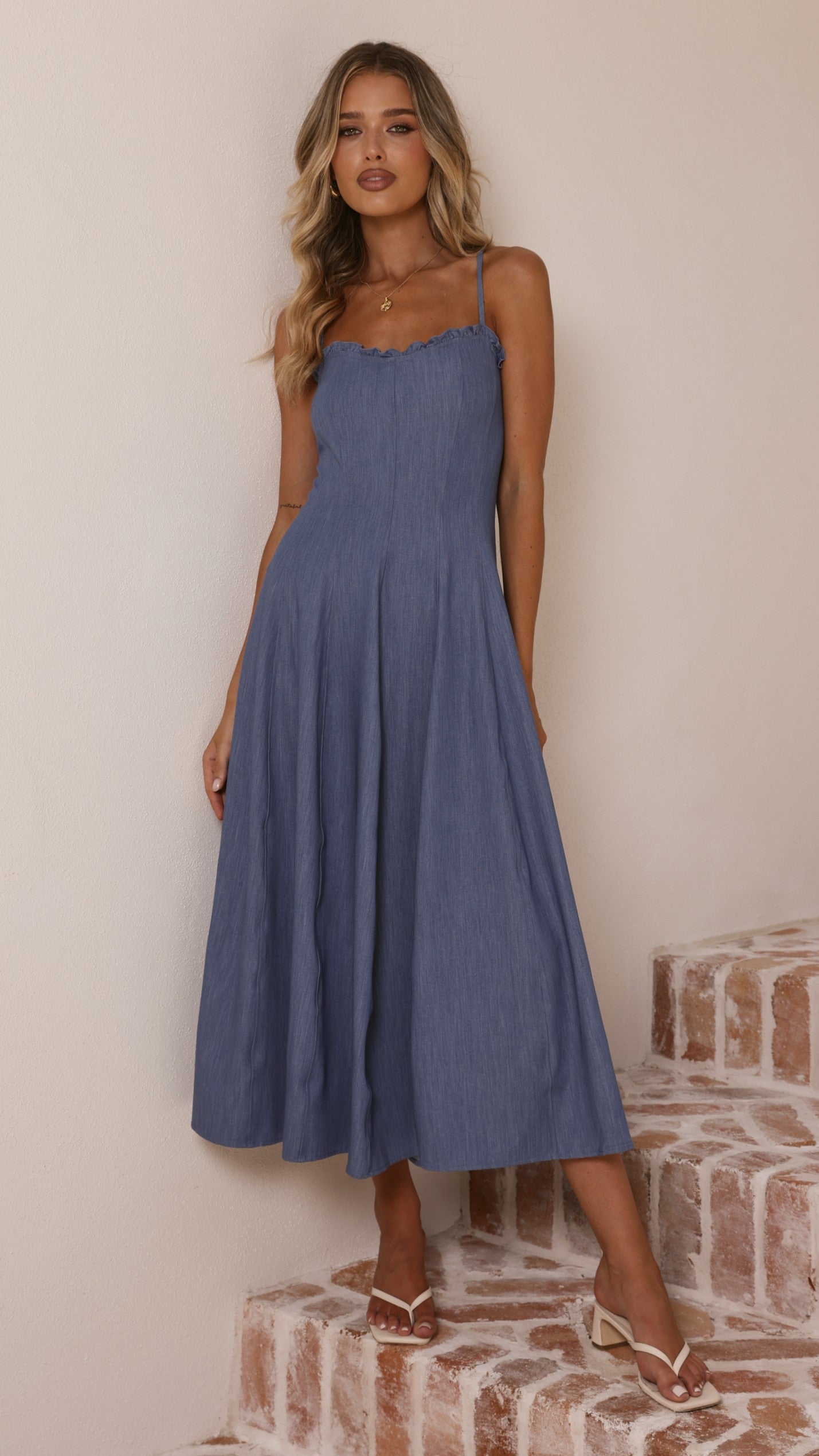 Tanya Maxi Dress - Blue Denim - Billy J