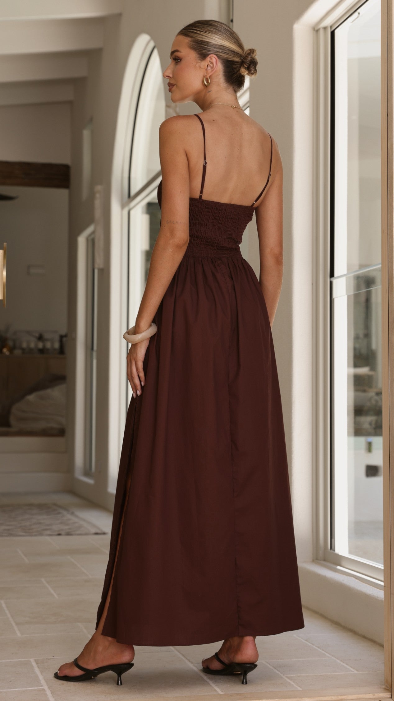 Gena Maxi Dress - Chocolate - Billy J