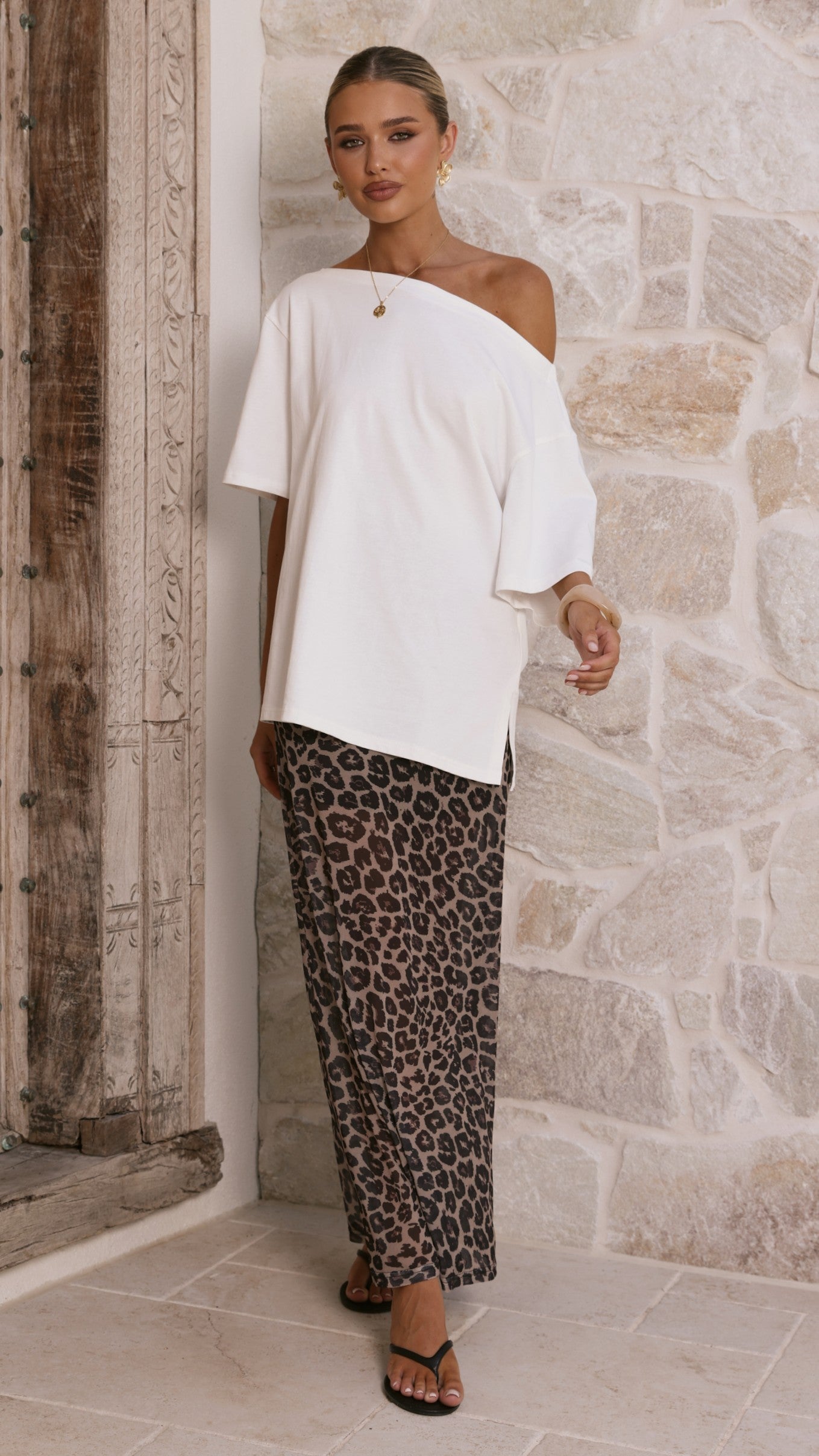 Onella Semi Sheer Maxi Skirt - Leopard Print - Billy J
