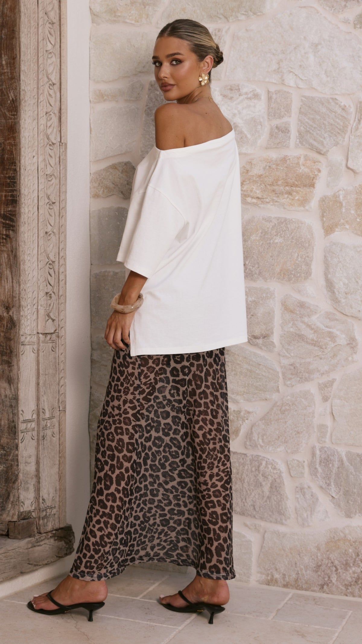Onella Semi Sheer Maxi Skirt - Leopard Print - Billy J
