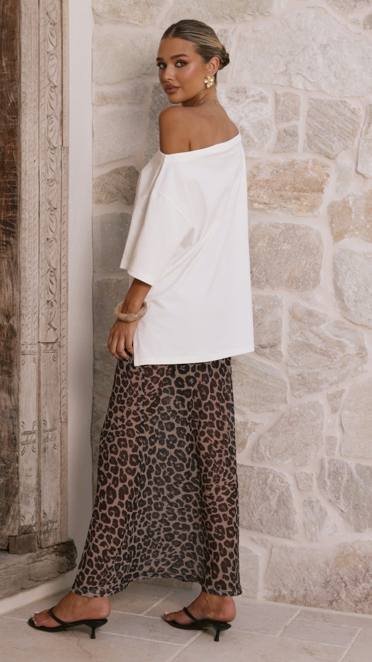 Onella Semi Sheer Maxi Skirt - Leopard Print - Billy J