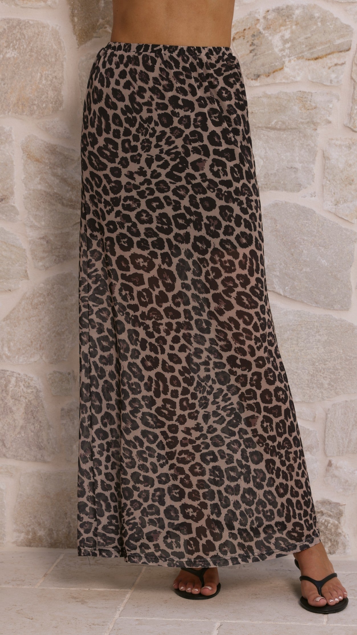 Onella Semi Sheer Maxi Skirt - Leopard Print - Billy J