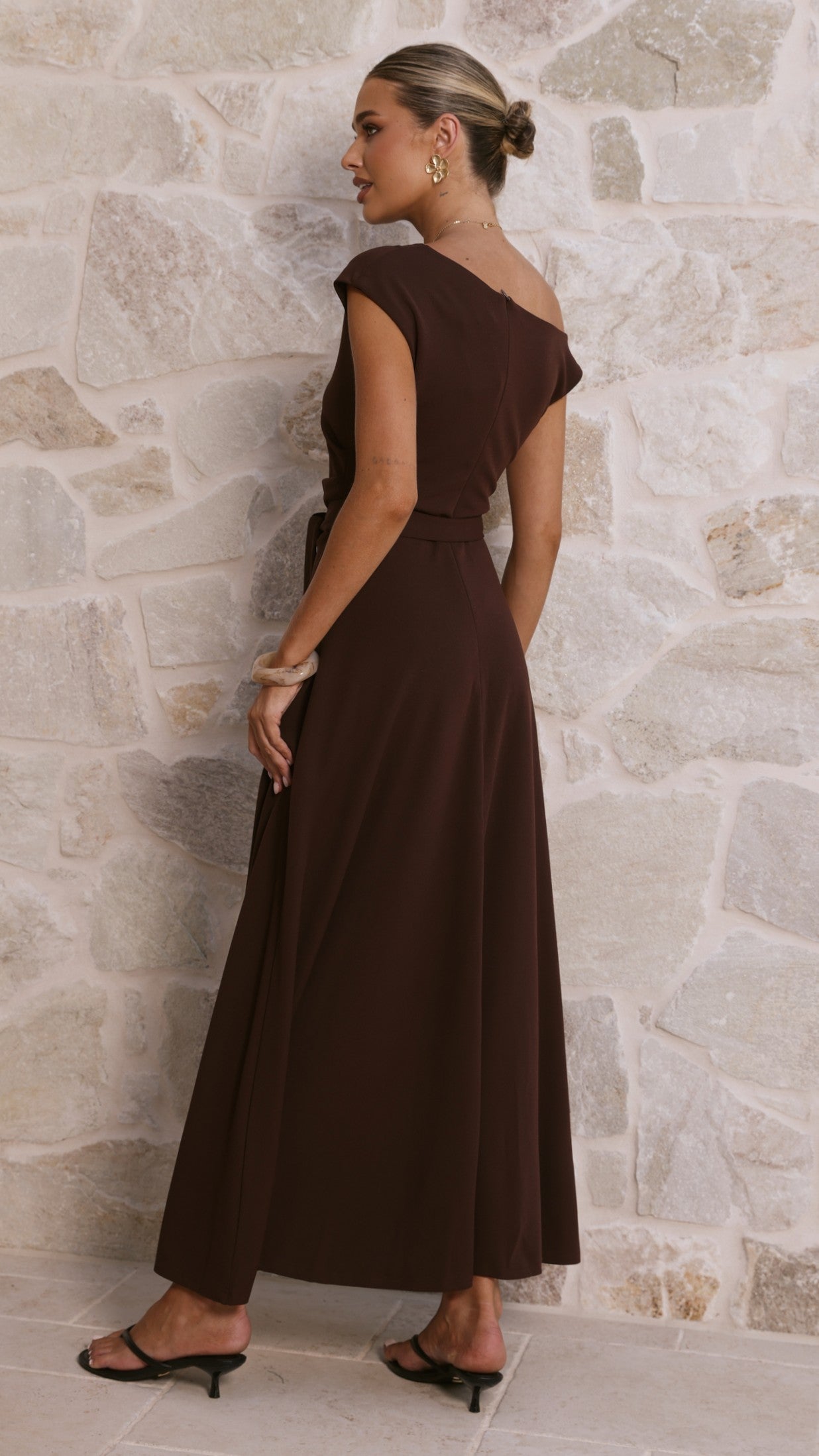 Gemma Maxi Dress - Chocolate - Billy J