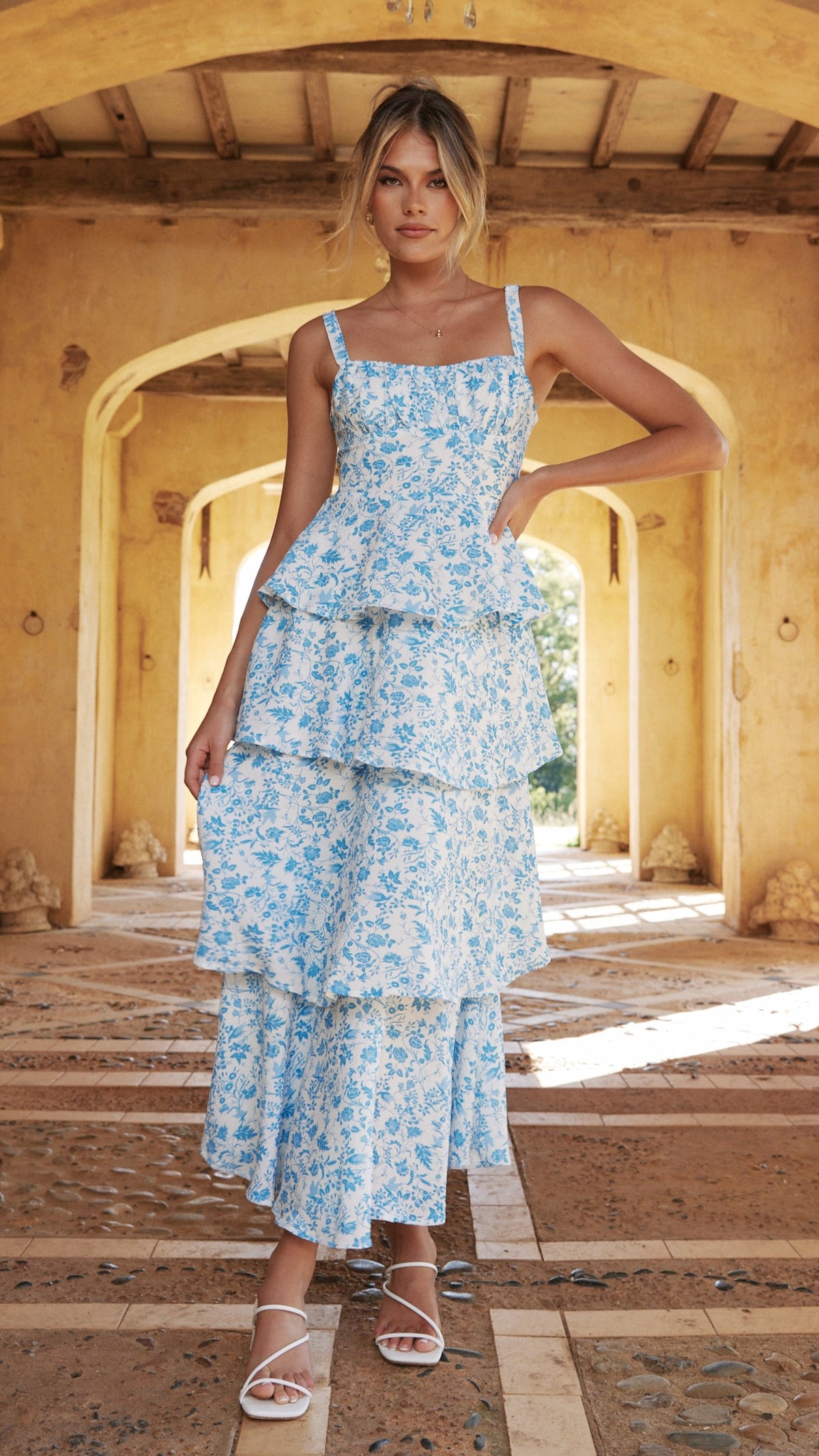 princess polly baby blue dress Billy J Starry Night Dress - Steel Blue main image 0