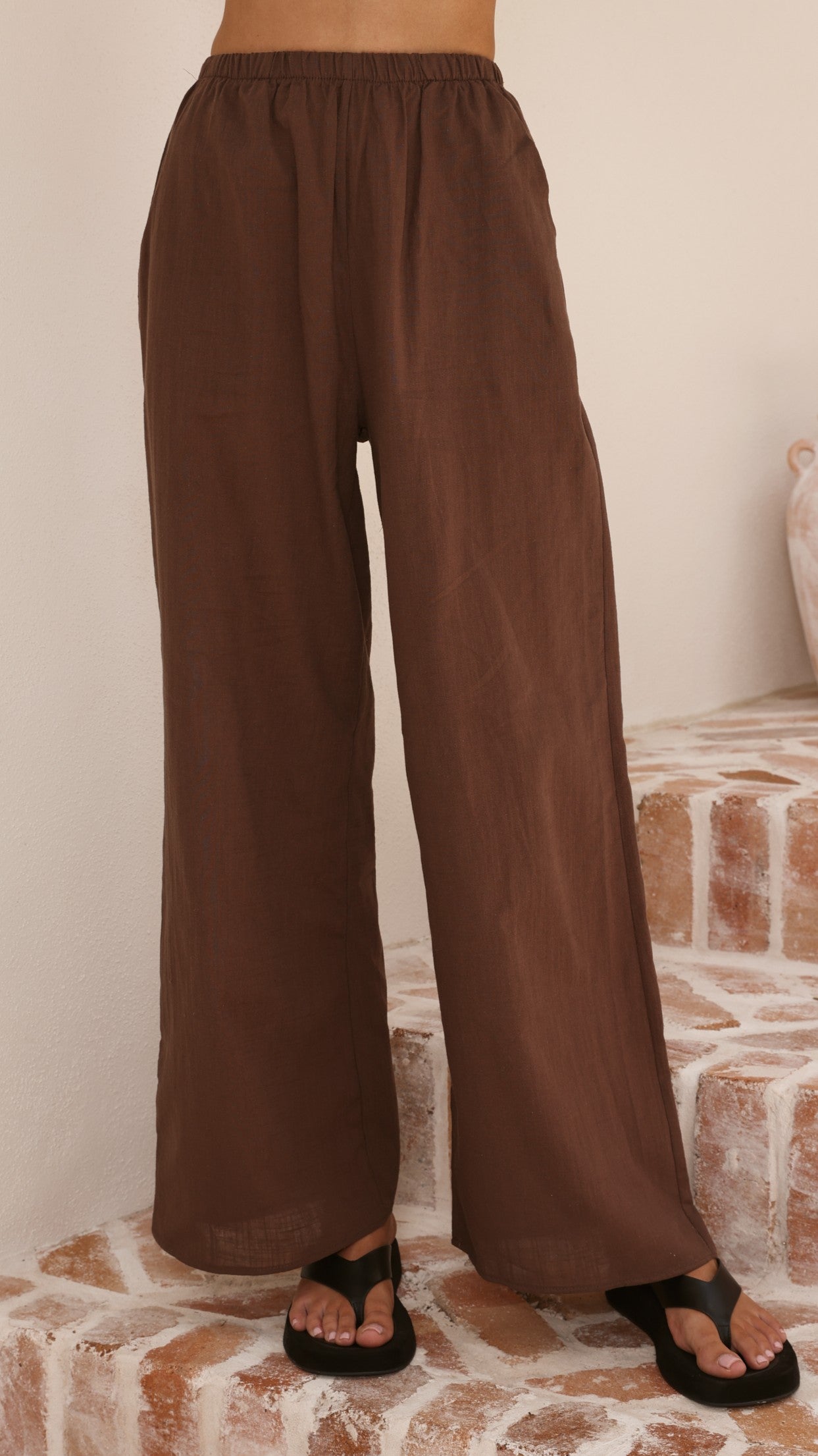 Yuki Strapless Top and Pants Set - Chocolate - Billy J