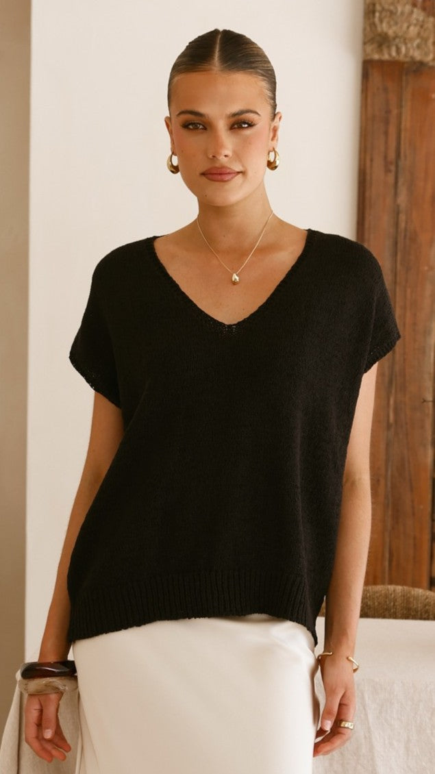 Stelaria Knit Top - Black - Billy J